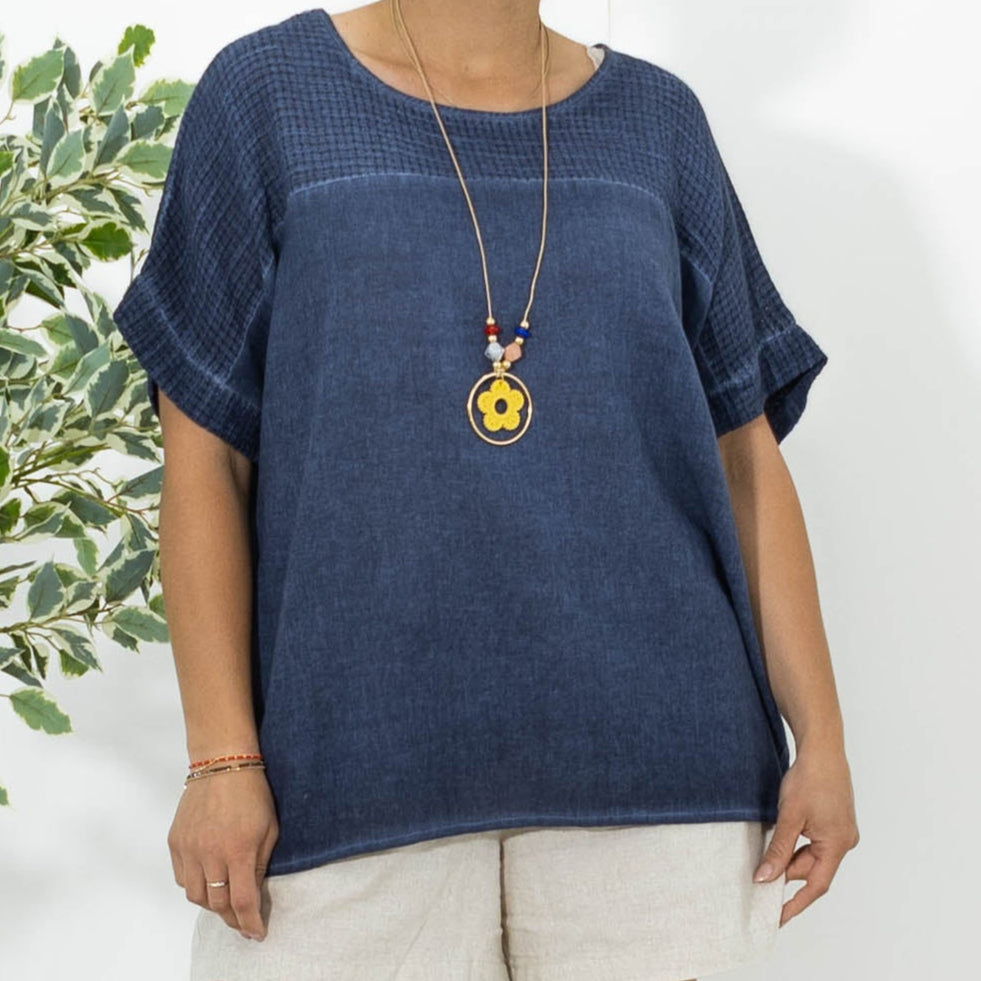 Annabel acid washed overdel, Navy