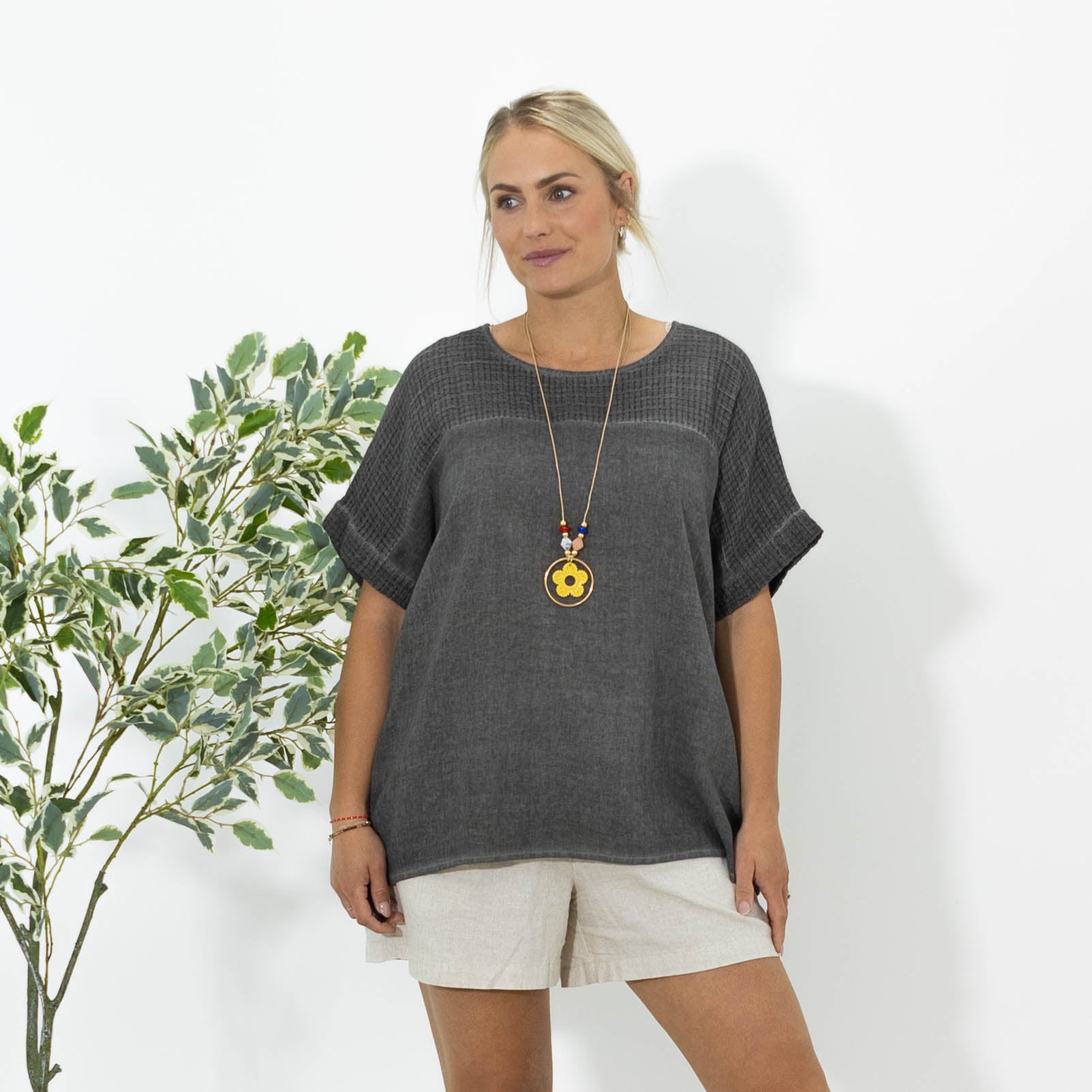 Annabel acid washed overdel, Mørkegrå