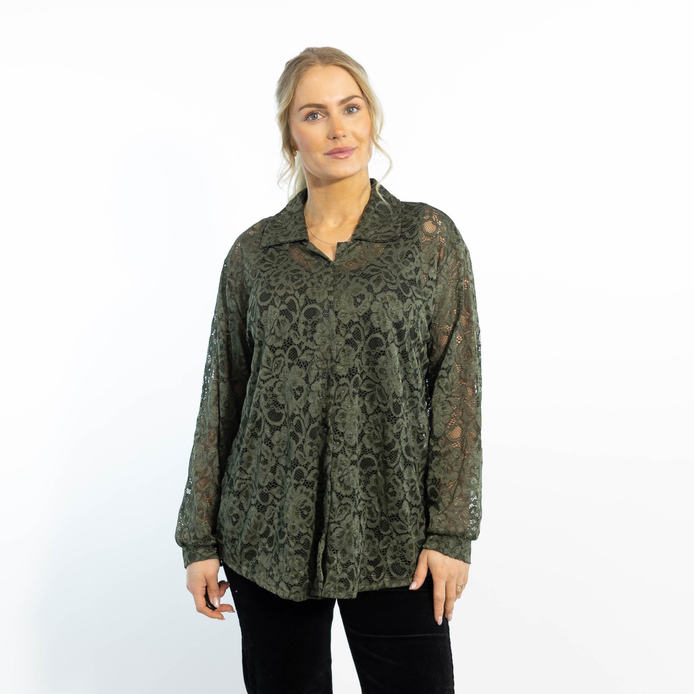 Gunhild chiffon skjorte, Khaki