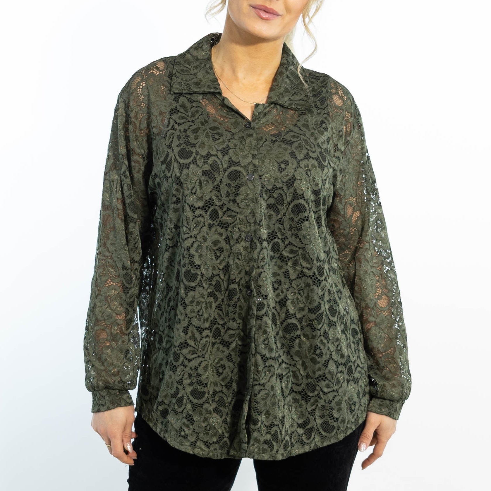 Gunhild chiffon skjorte, Khaki