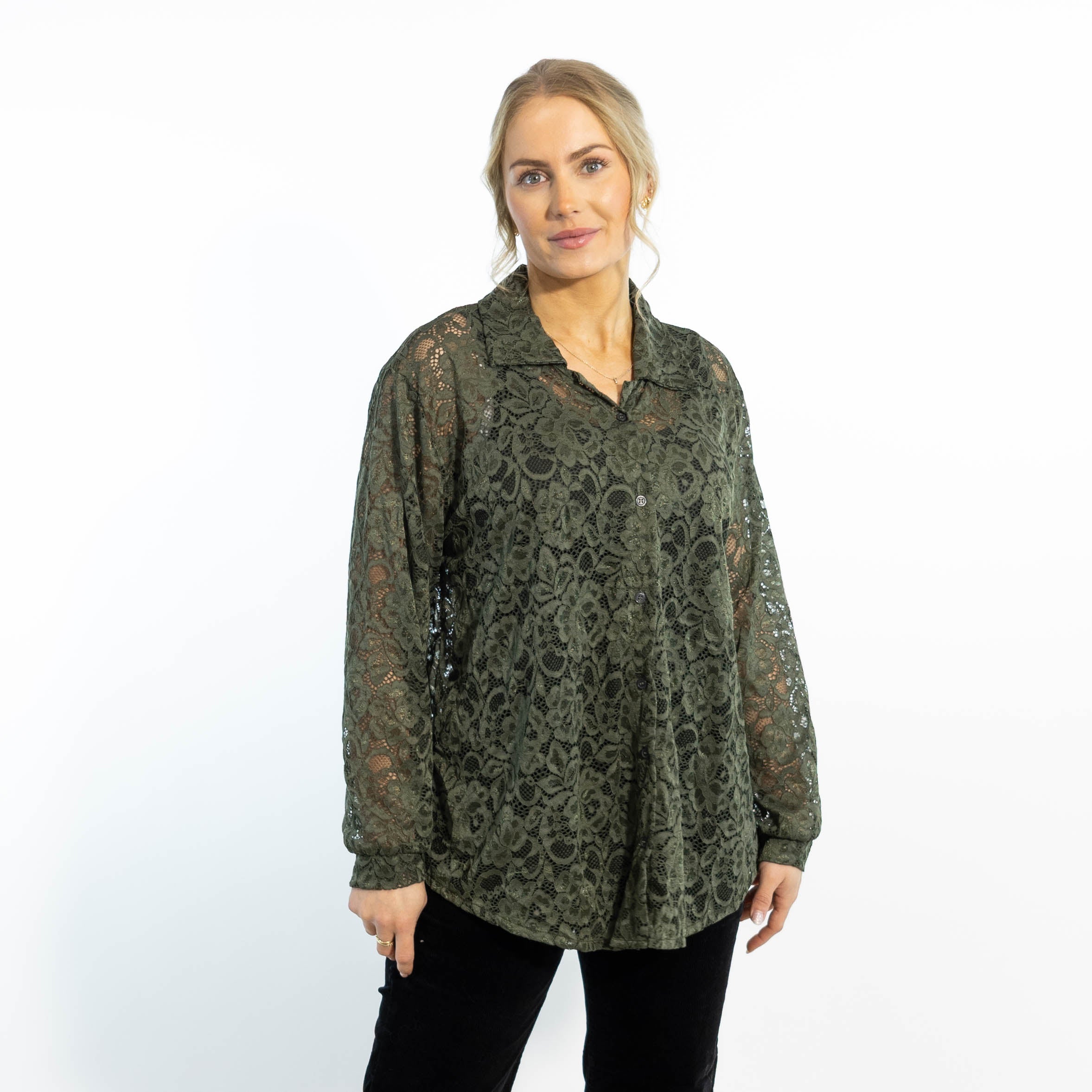 Gunhild chiffon skjorte, Khaki