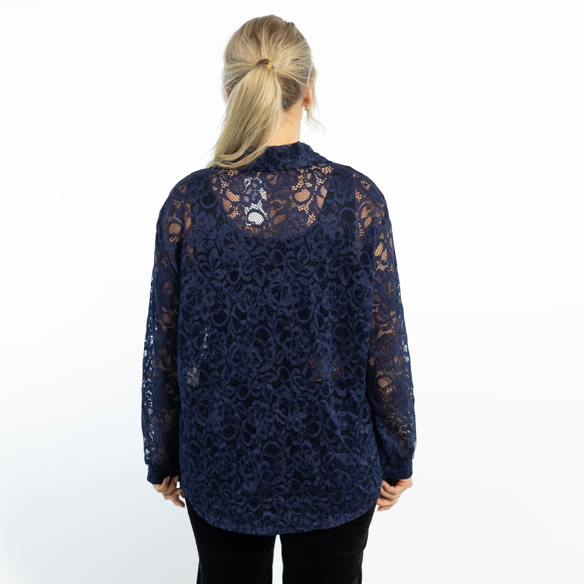 Gunhild chiffon skjorte, Navy