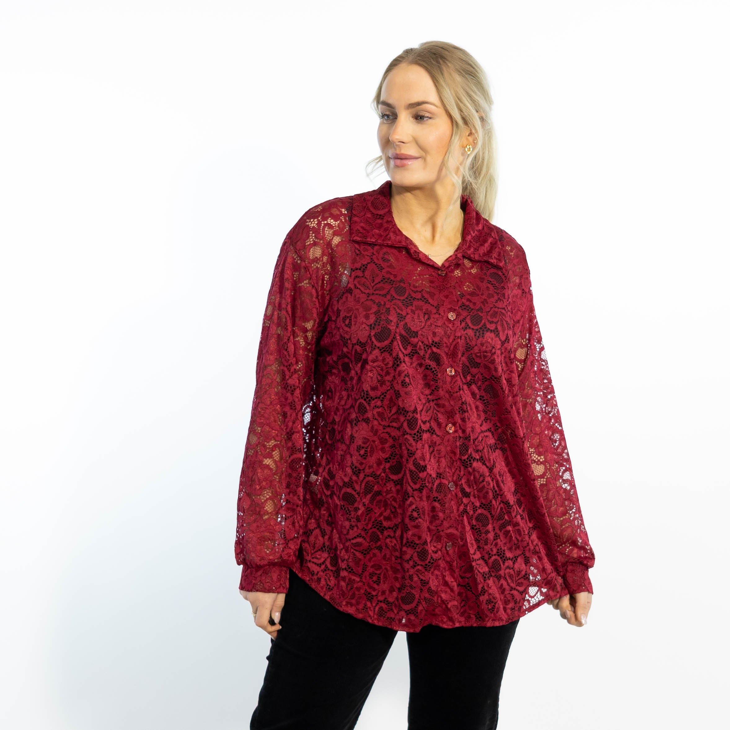 Gunhild chiffon skjorte, Bordeaux