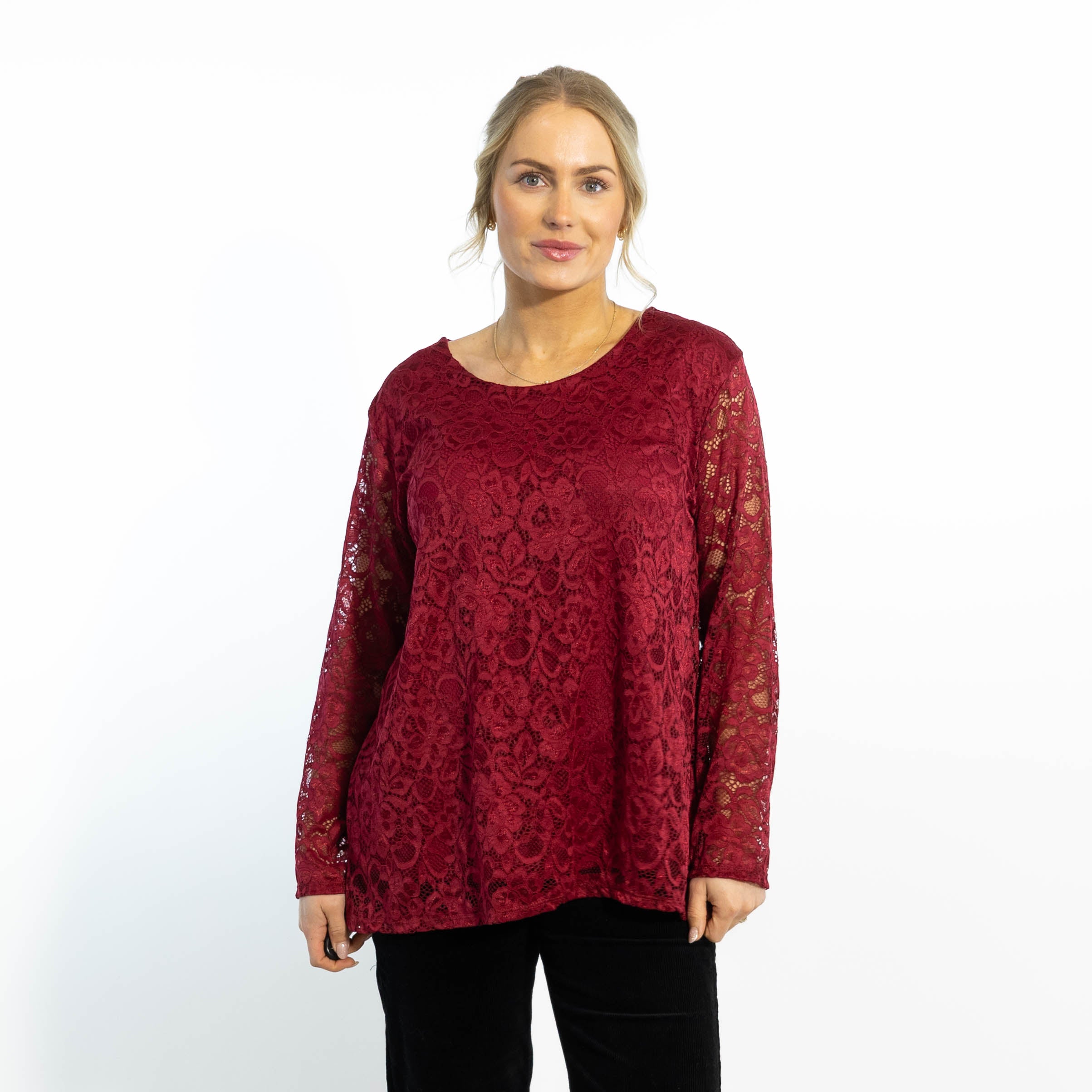 Jasmine chiffon overdel, Bordeaux