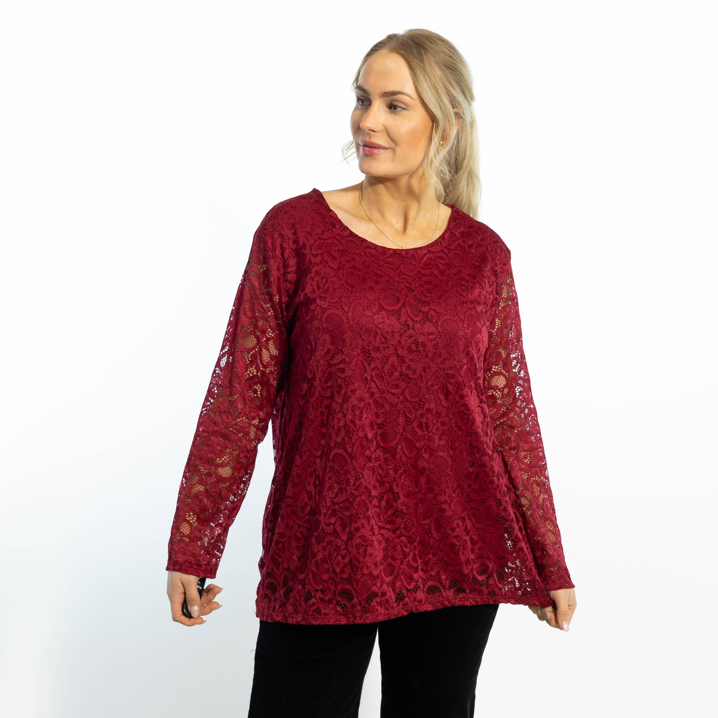 Jasmine chiffon overdel, Bordeaux