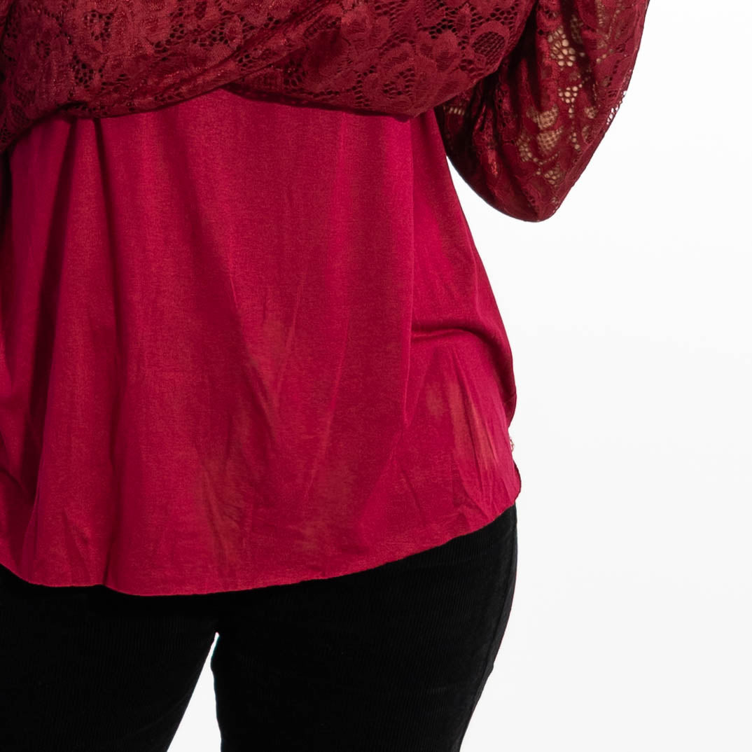 Jasmine chiffon overdel, Bordeaux