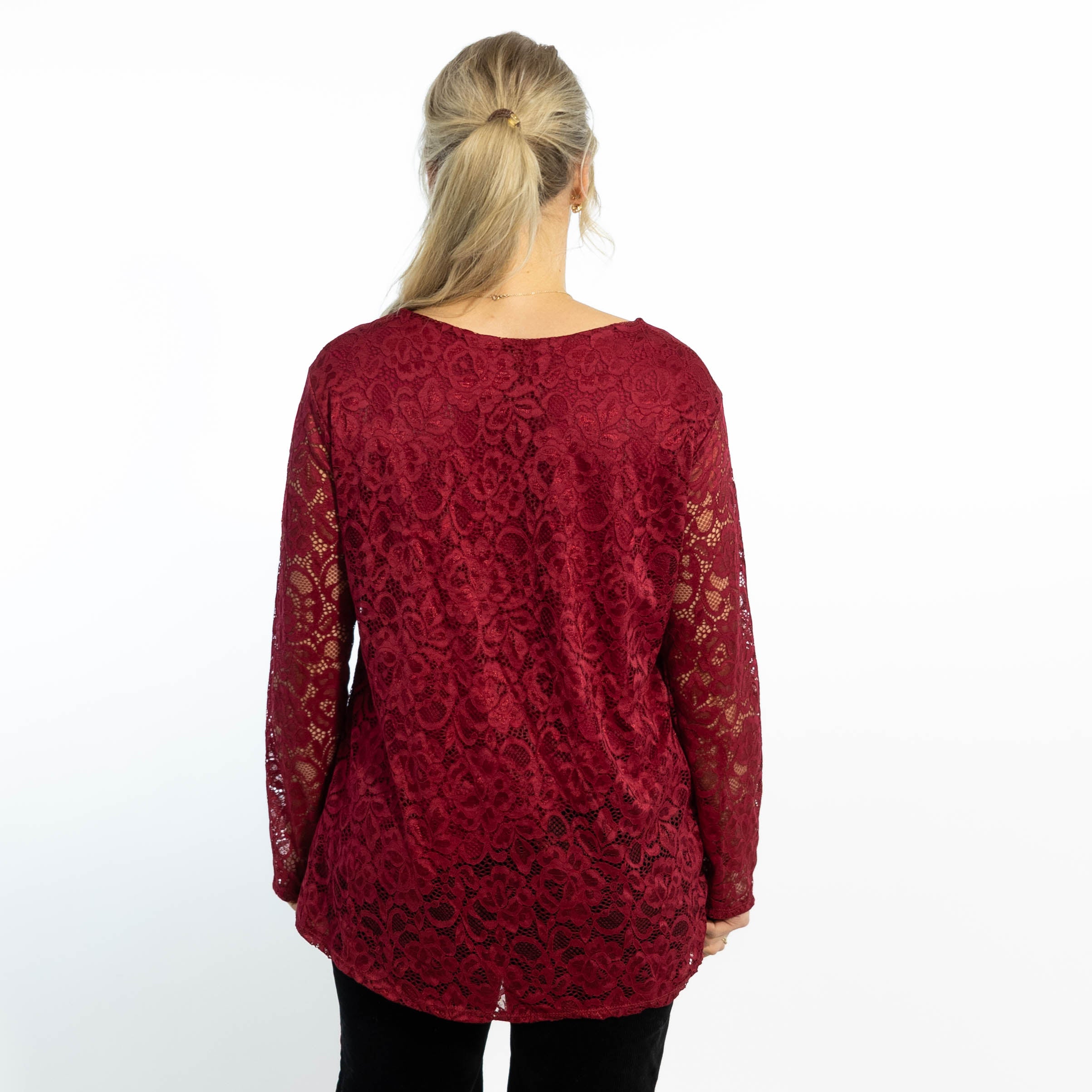 Jasmine chiffon overdel, Bordeaux