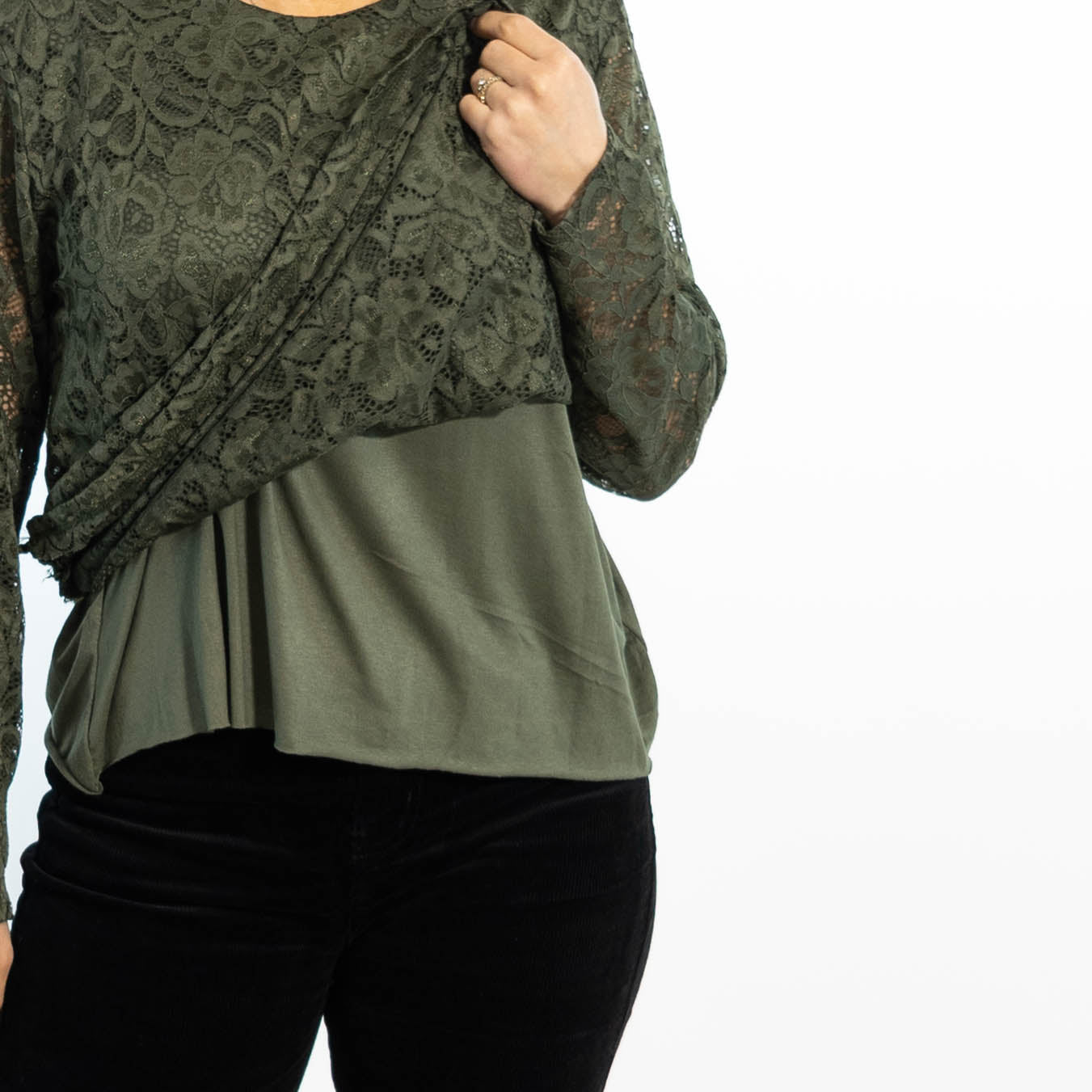 Jasmine chiffon overdel, Khaki