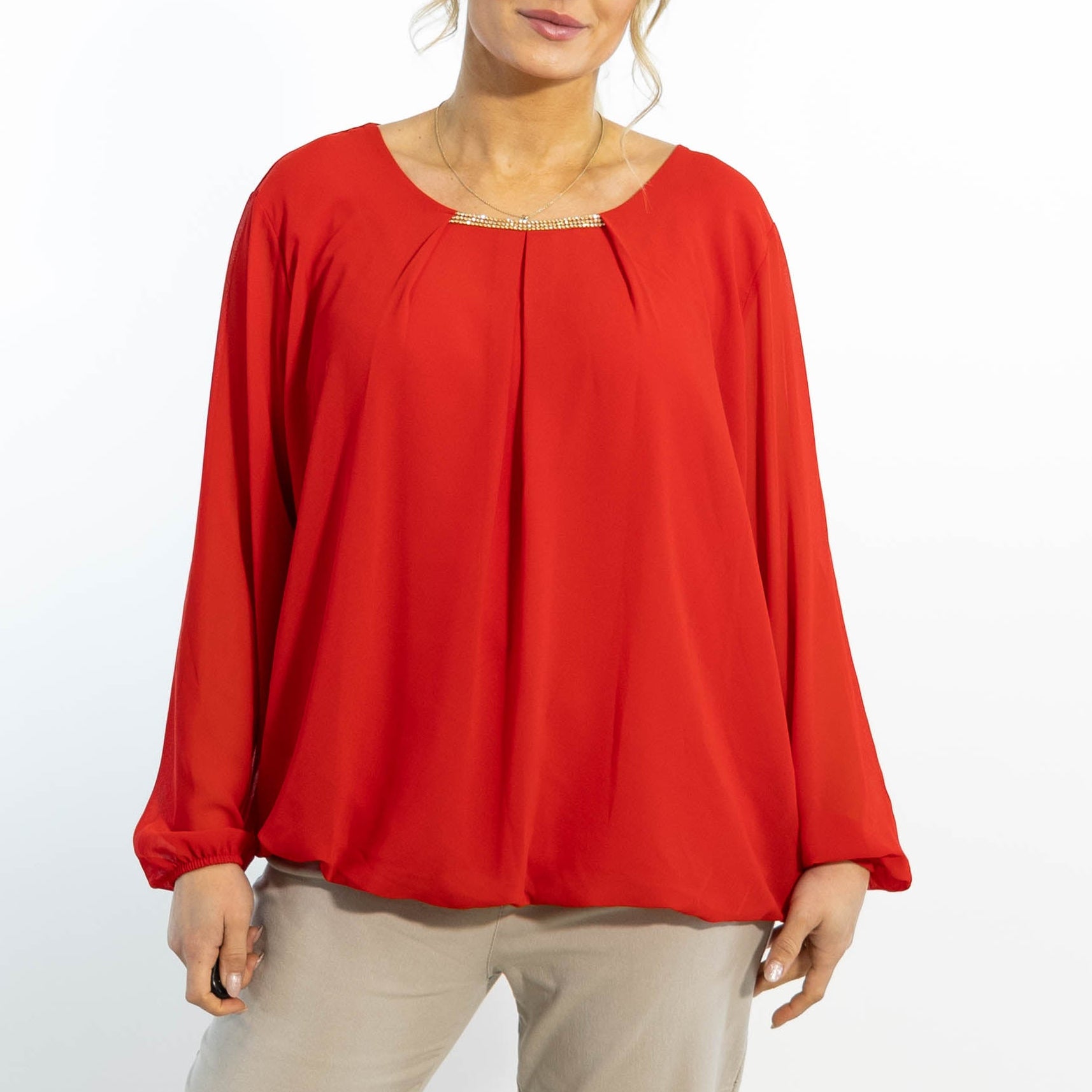 Adda chiffon overdel, Rød