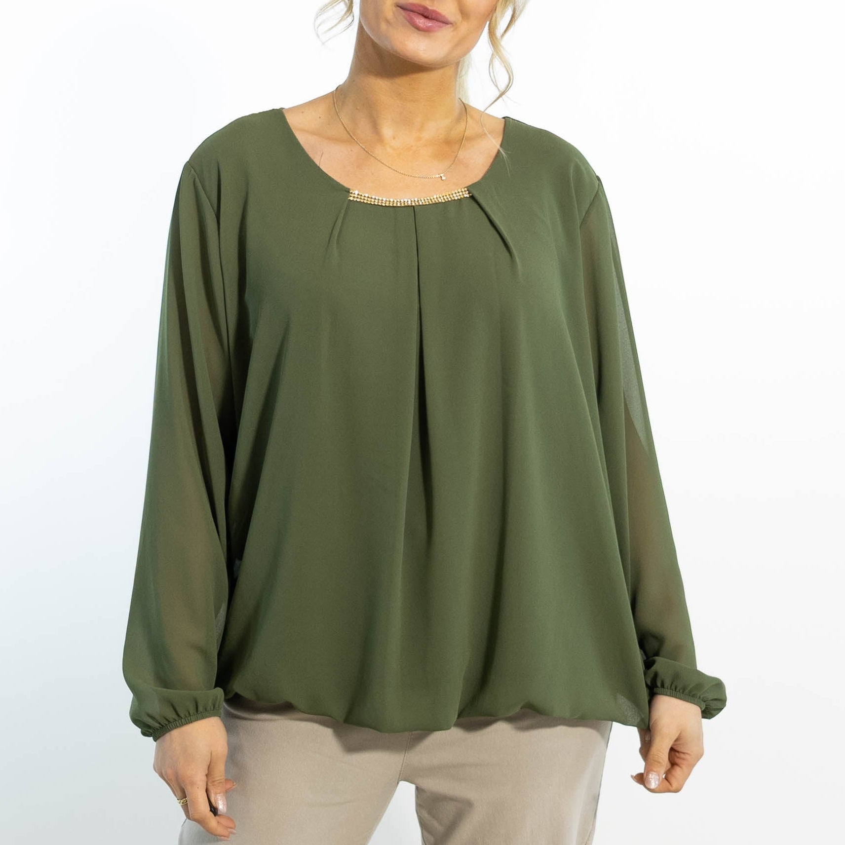 Adda chiffon overdel, Khaki
