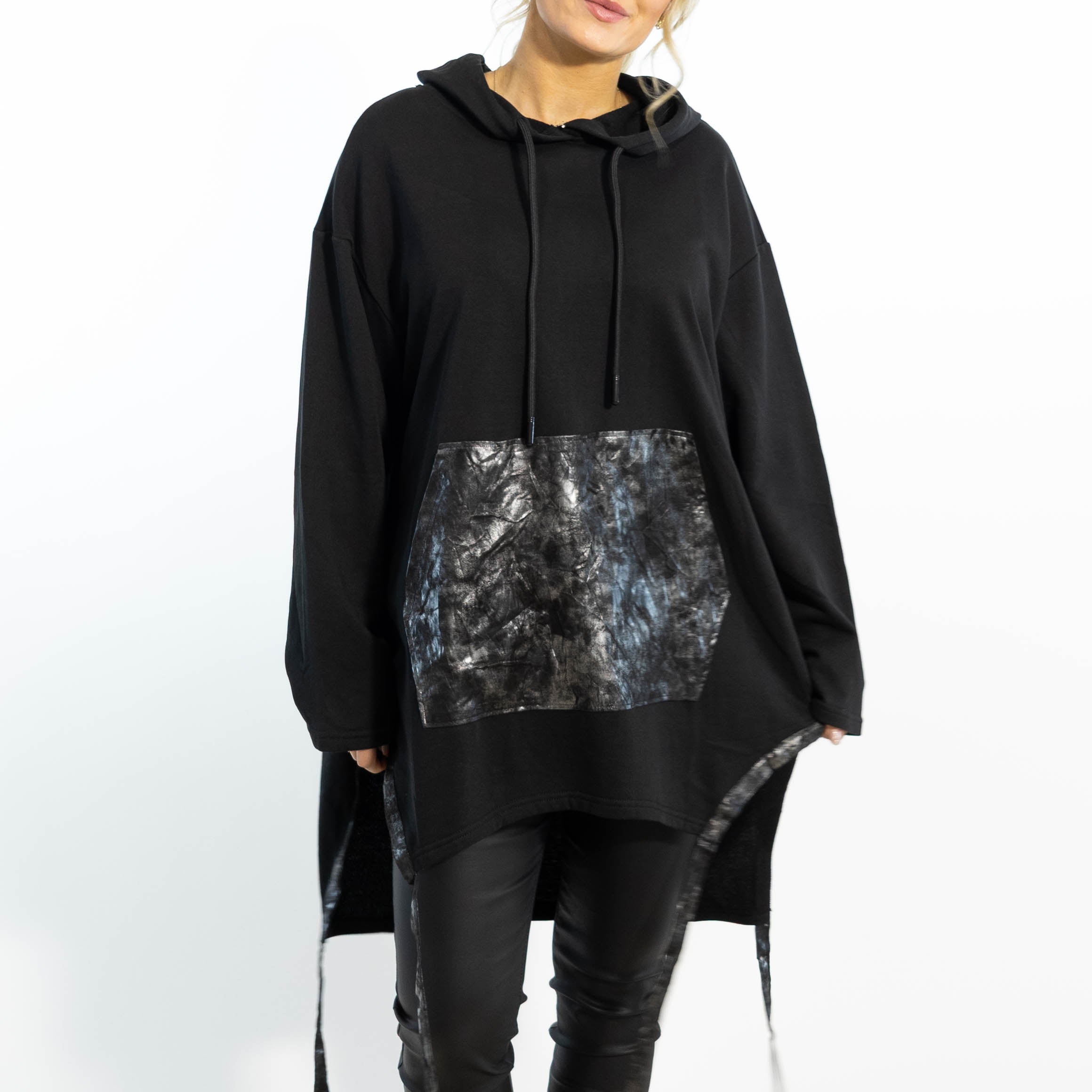 Tena sweatshirt m. hoodie, Sort