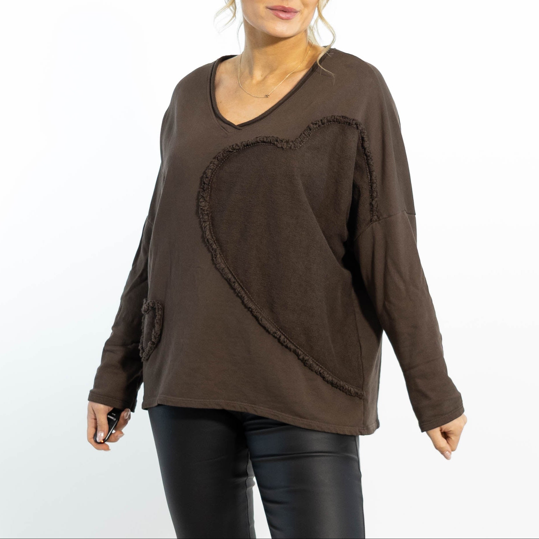 Georgia bomulds sweatshirt, Choko