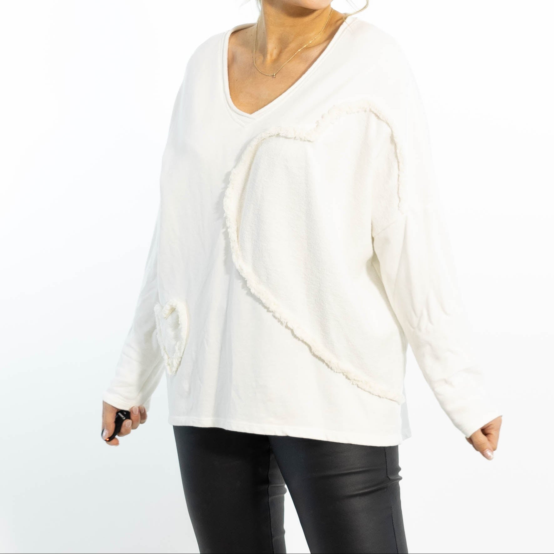 Georgia bomulds sweatshirt, Hvid