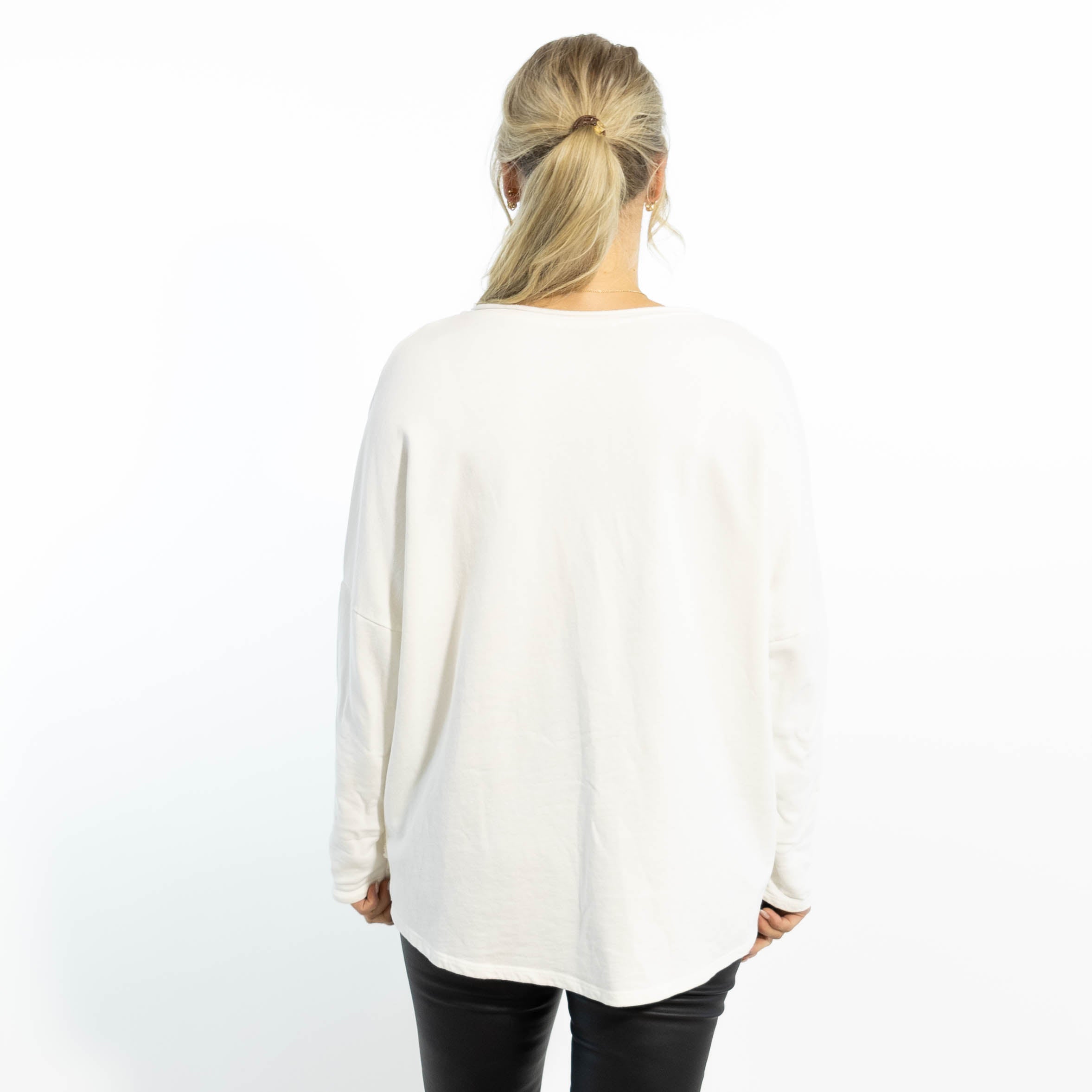 Georgia bomulds sweatshirt, Hvid