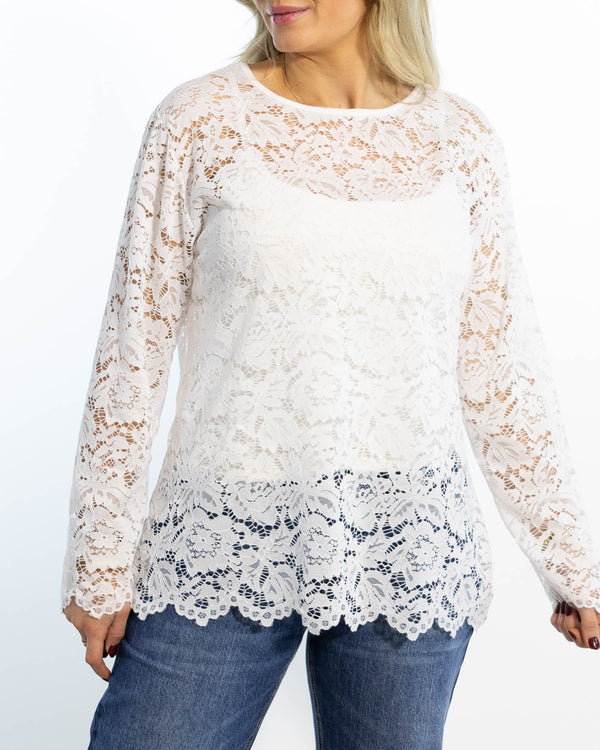 Domino lace overdel, Hvid