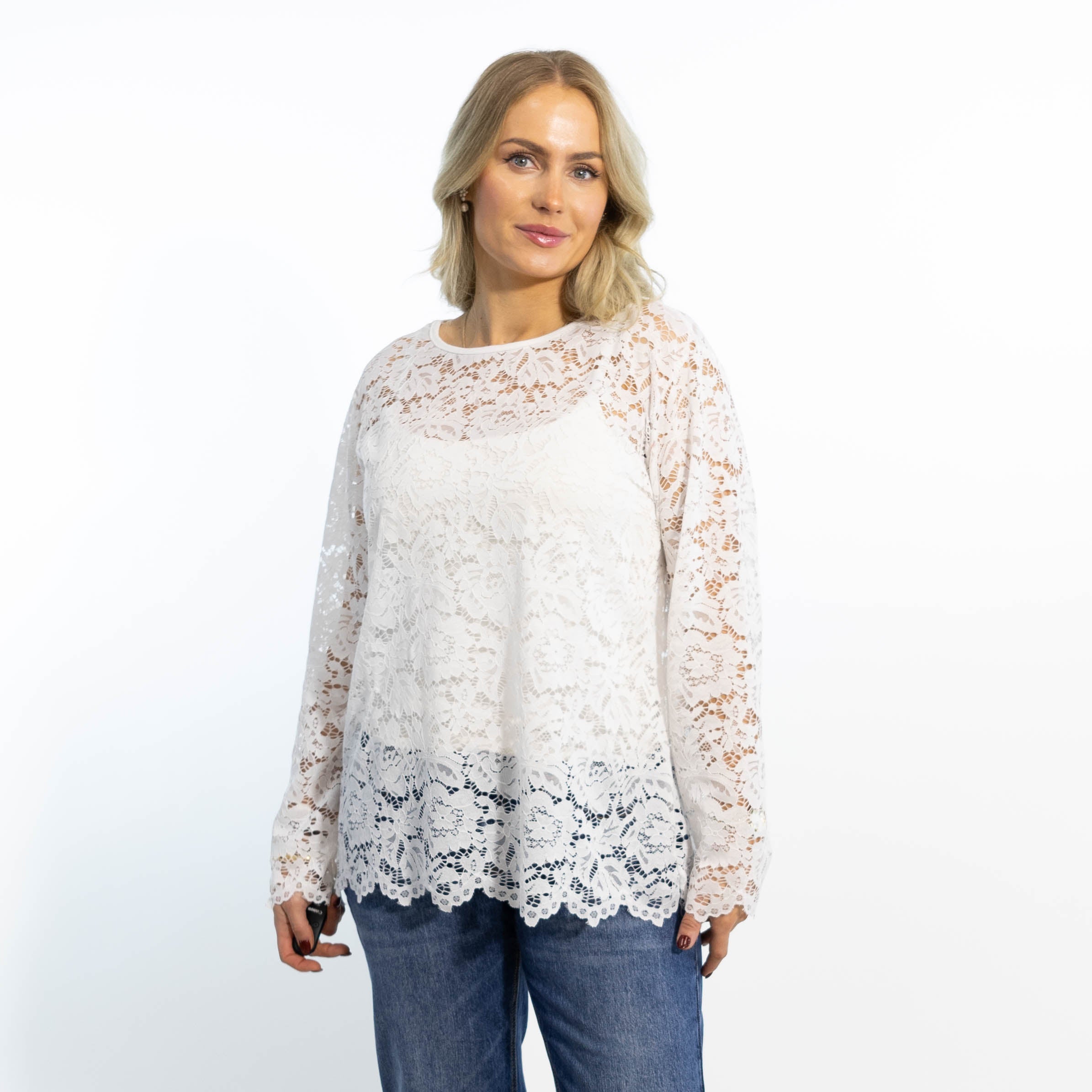 Domino lace overdel, Hvid