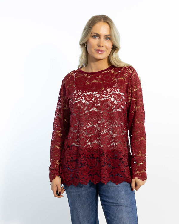 Domino lace overdel, Bordeaux