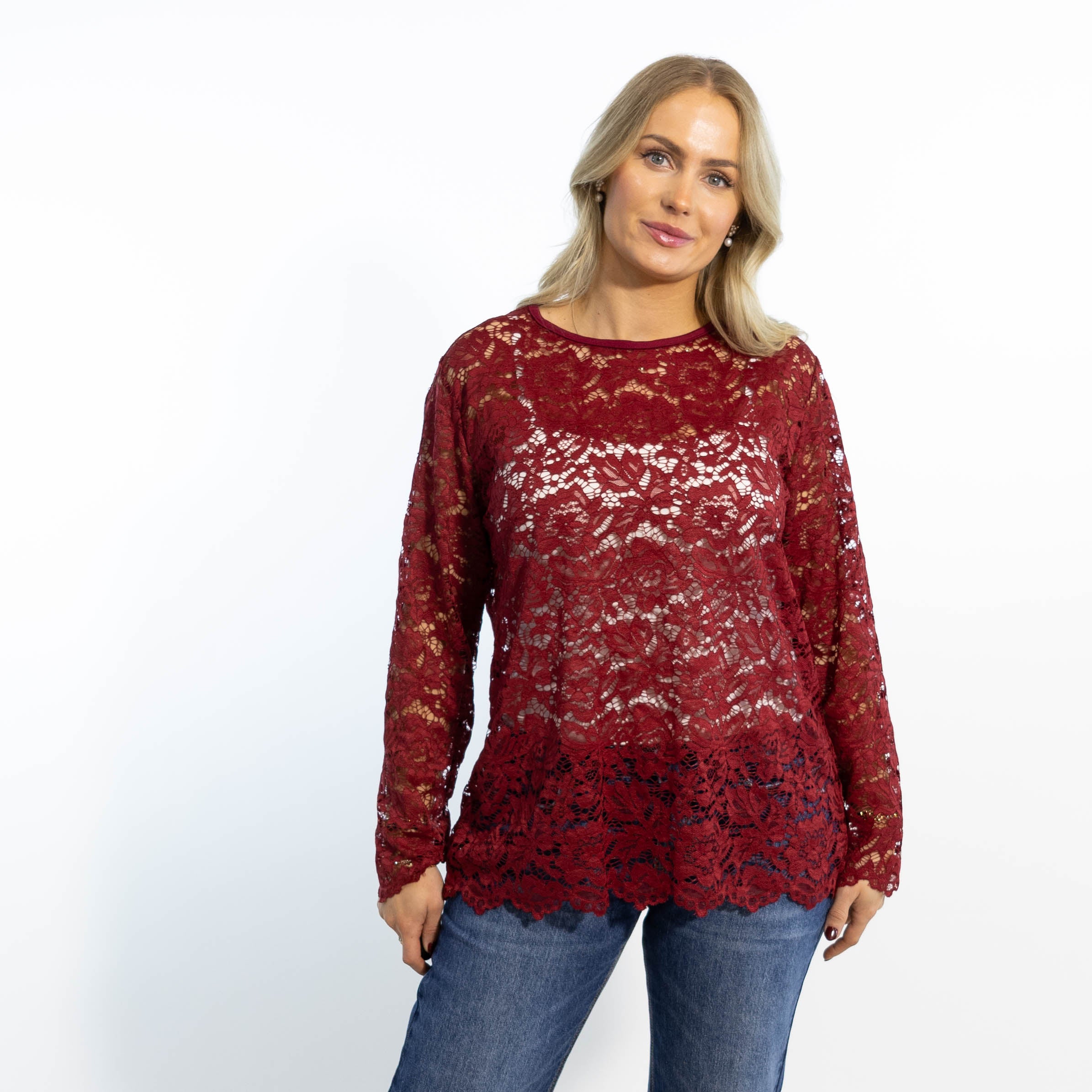 Domino lace overdel, Bordeaux