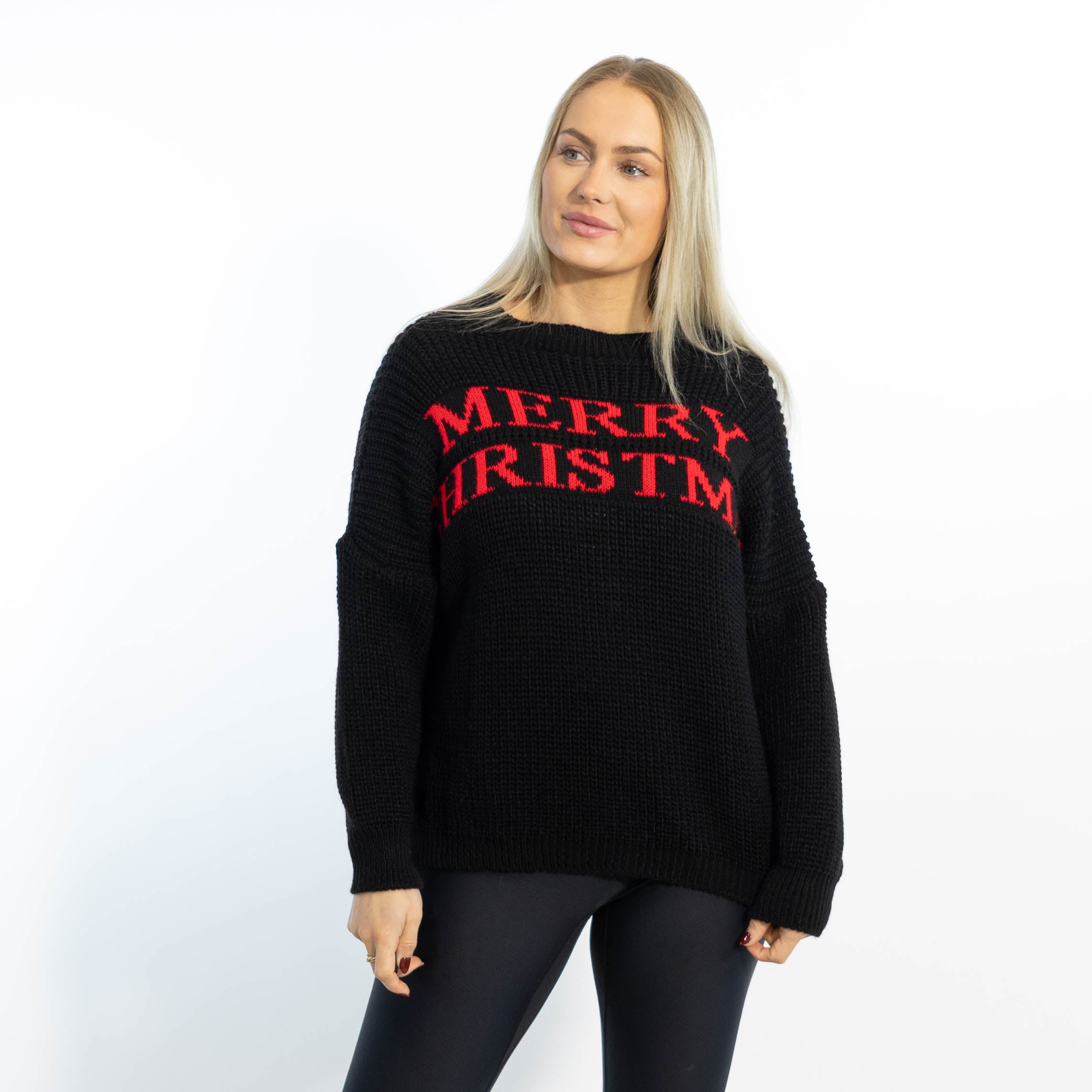 Aja rundhals julestrik, Sort