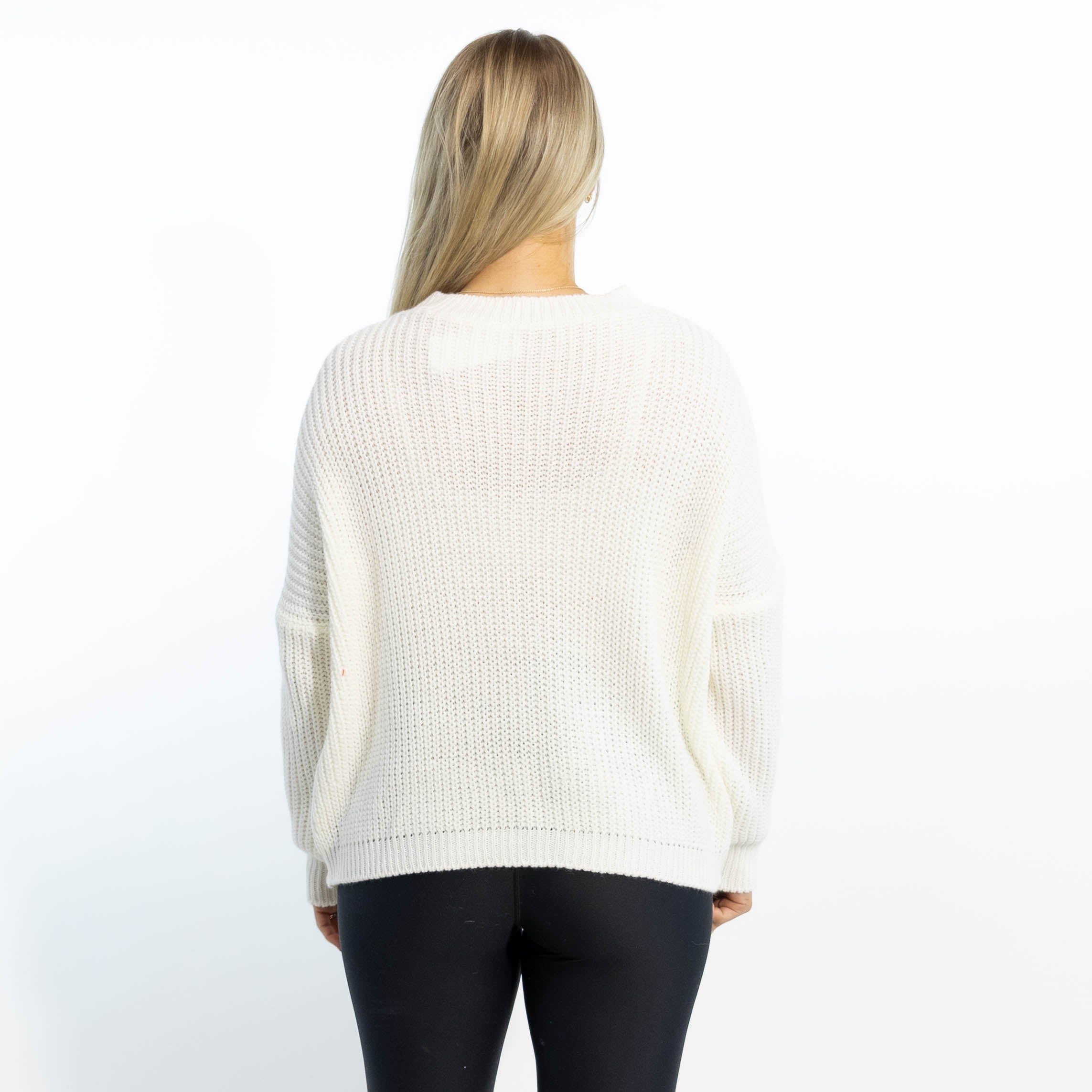 Aja rundhals julestrik, Hvid