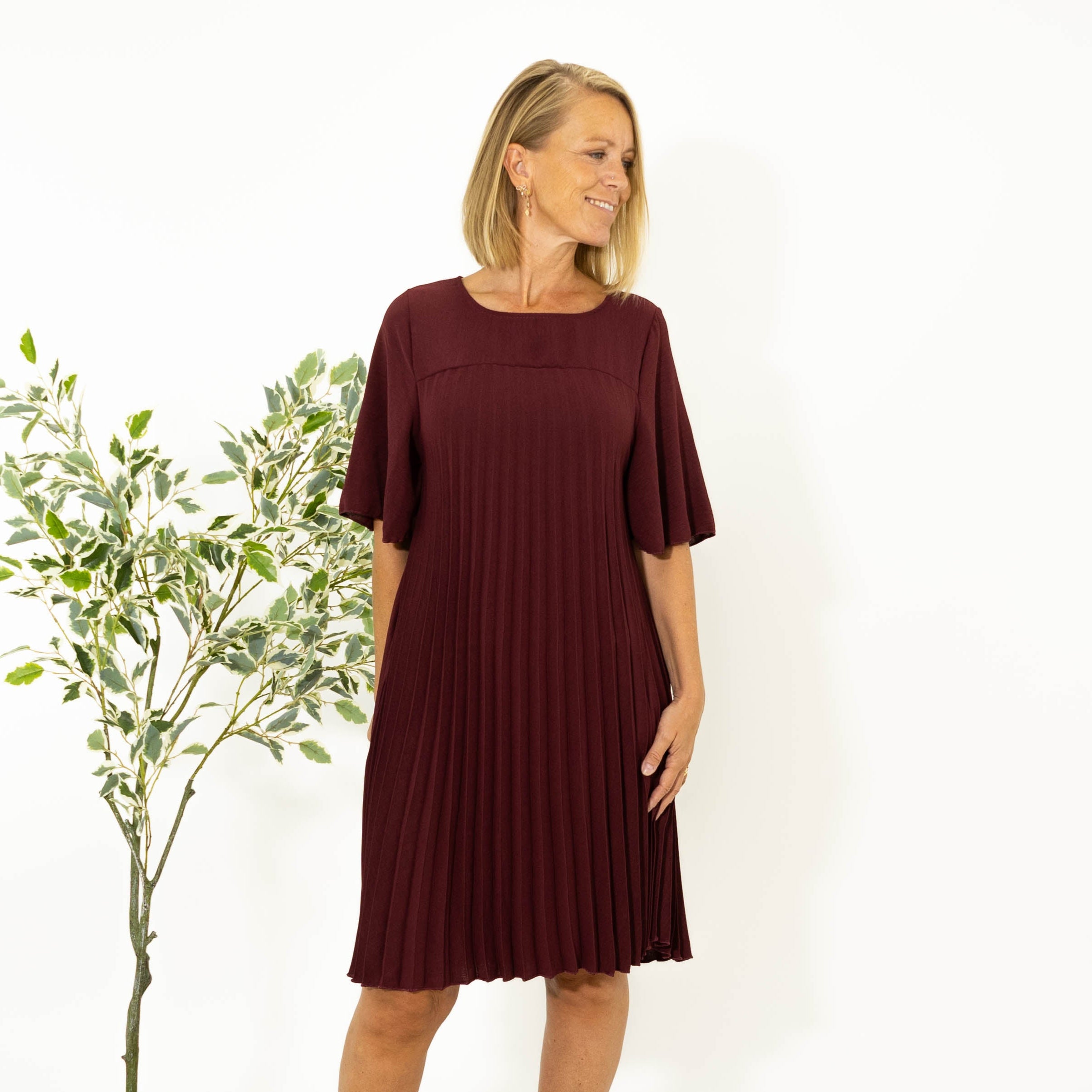 Sophie Chiffon kjole, Bordeaux