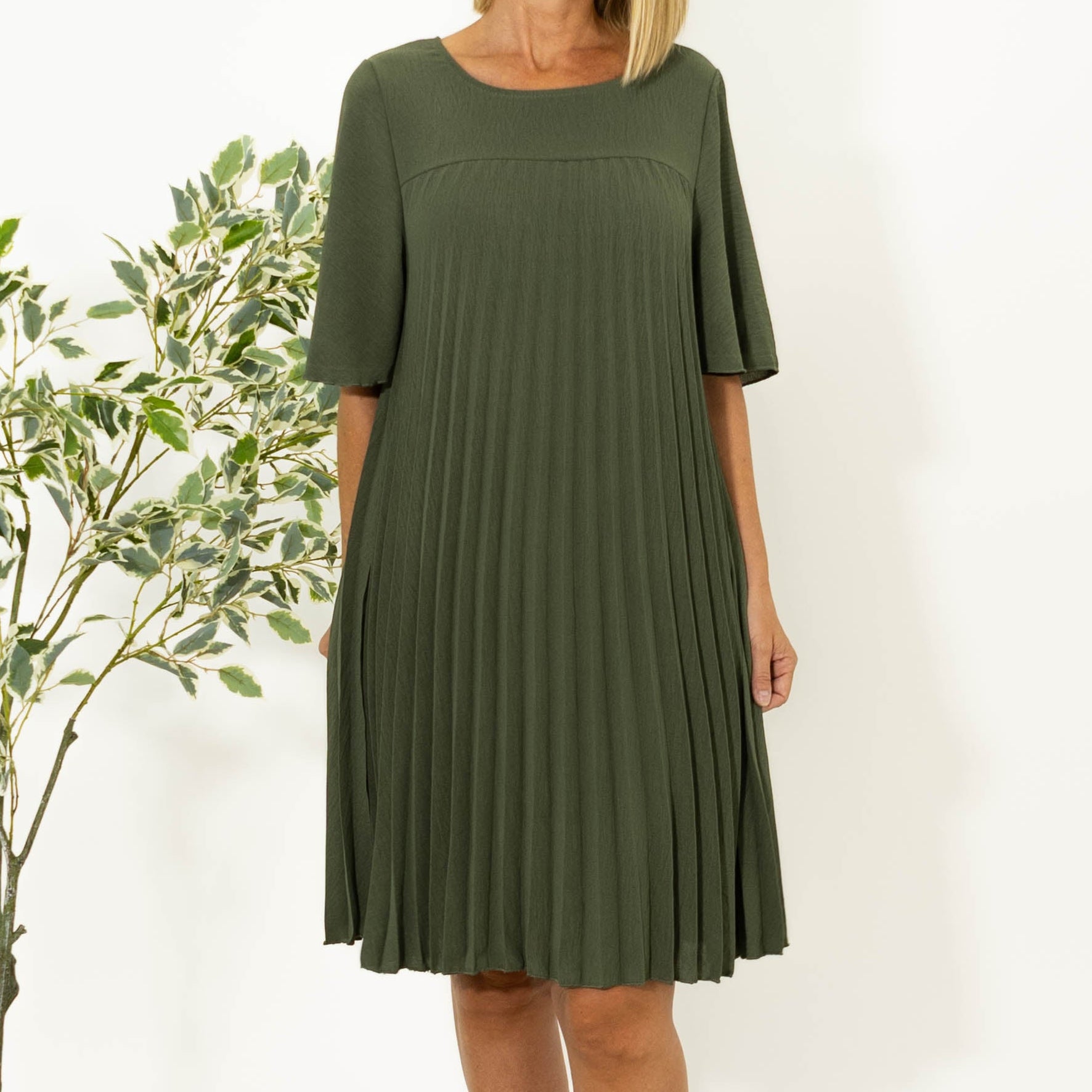 Sophie Chiffon kjole, Khaki