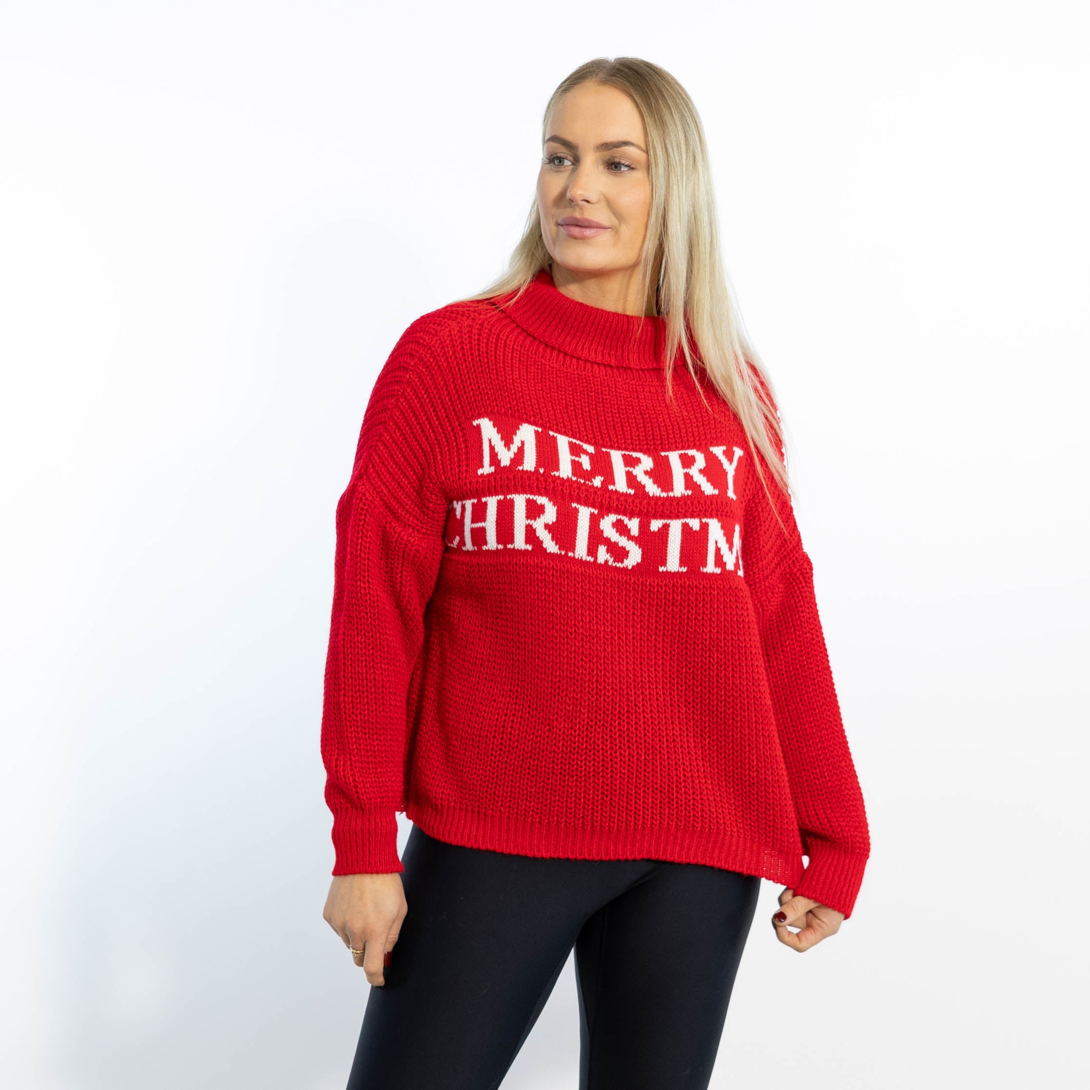 Maiken julestrik m. rullekrave, Rød