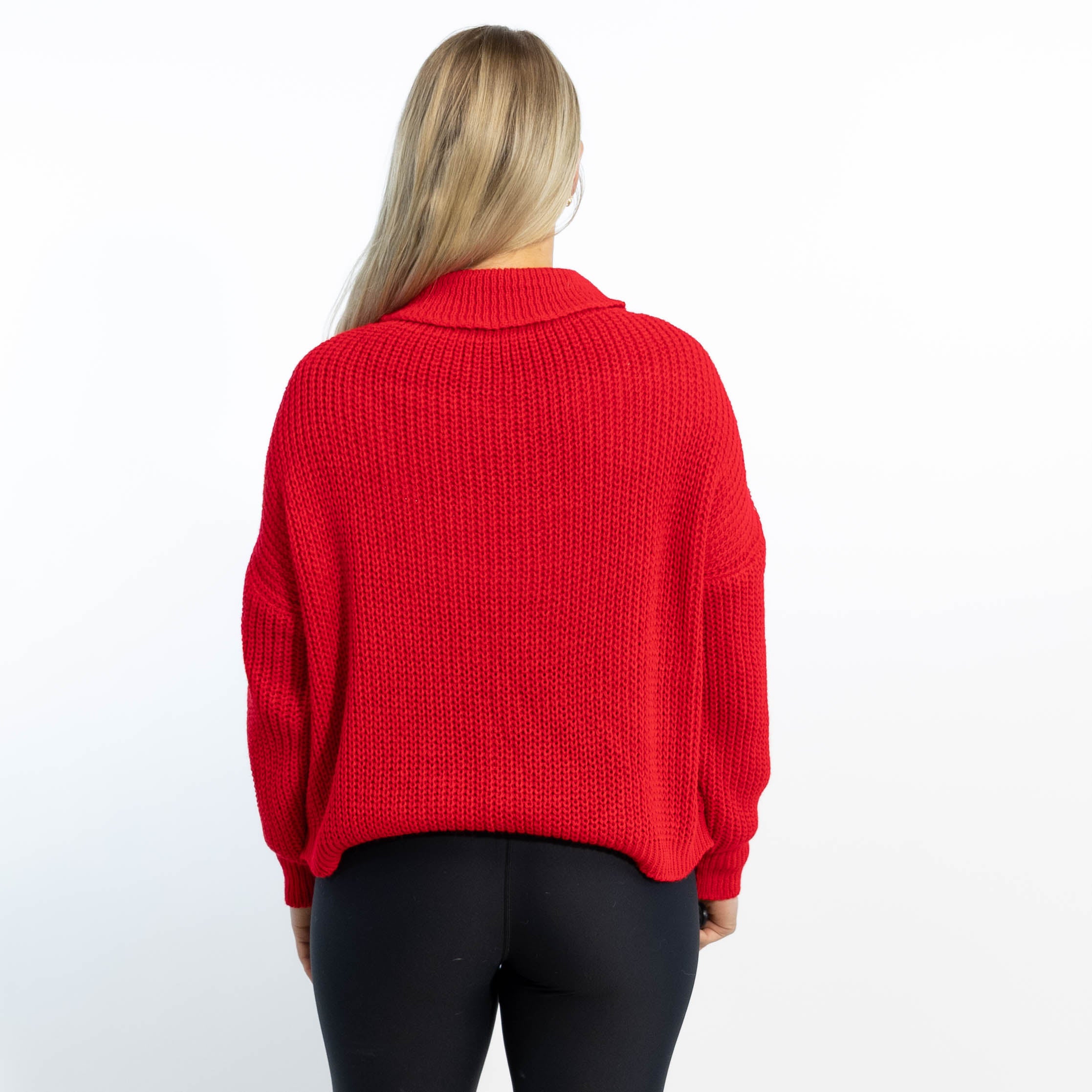 Maiken julestrik m. rullekrave, Rød