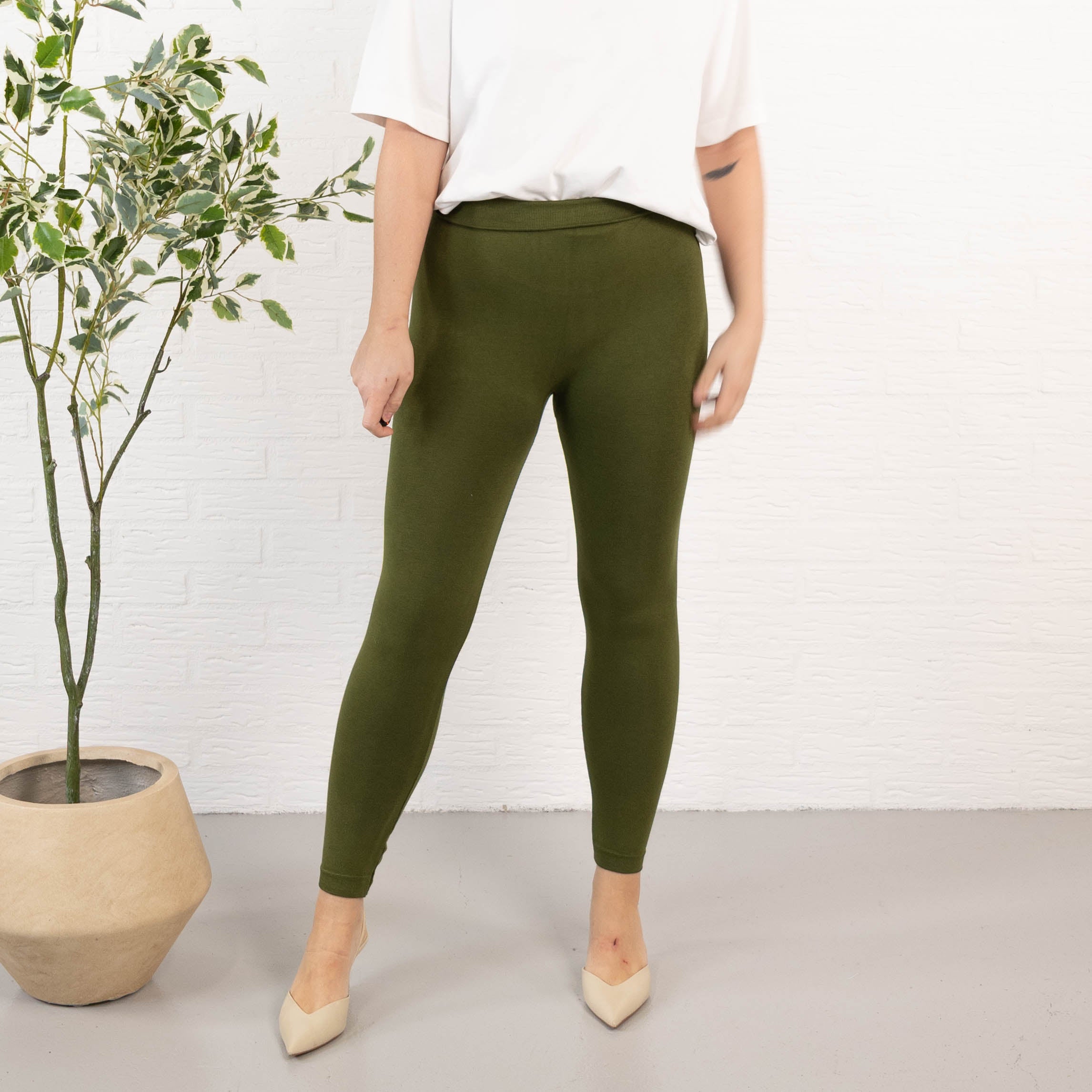 Kenya bomulds leggings, Khaki