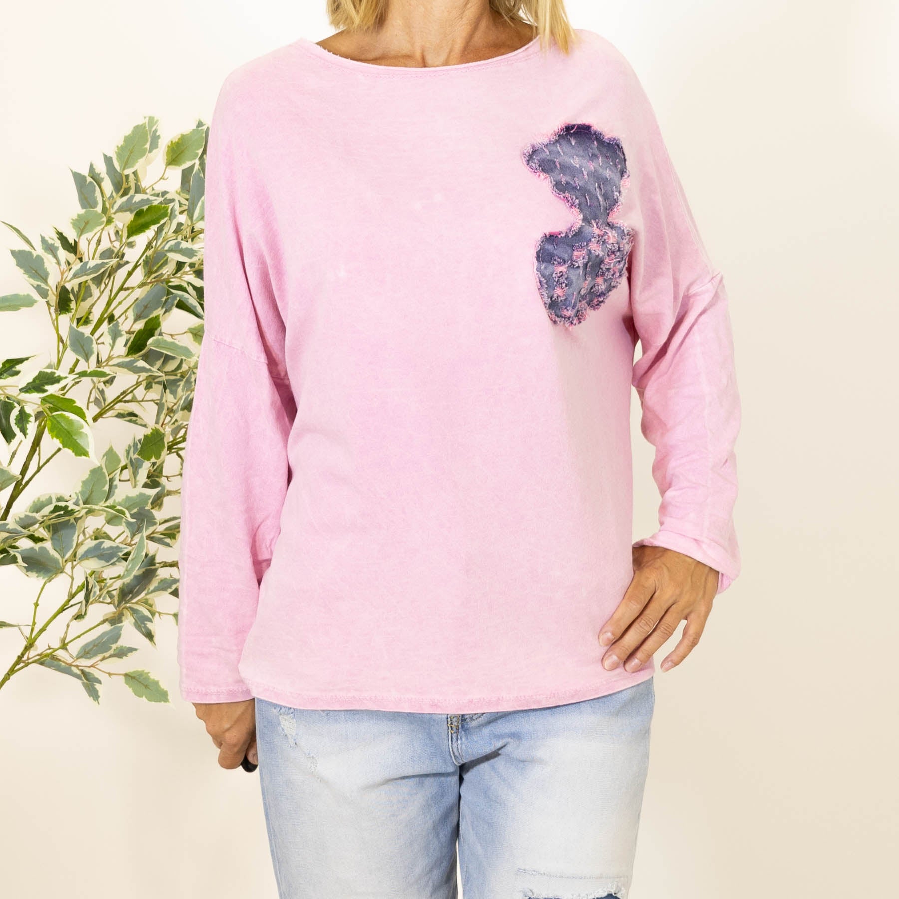 Mattie bomulds sweatshirt, Pink