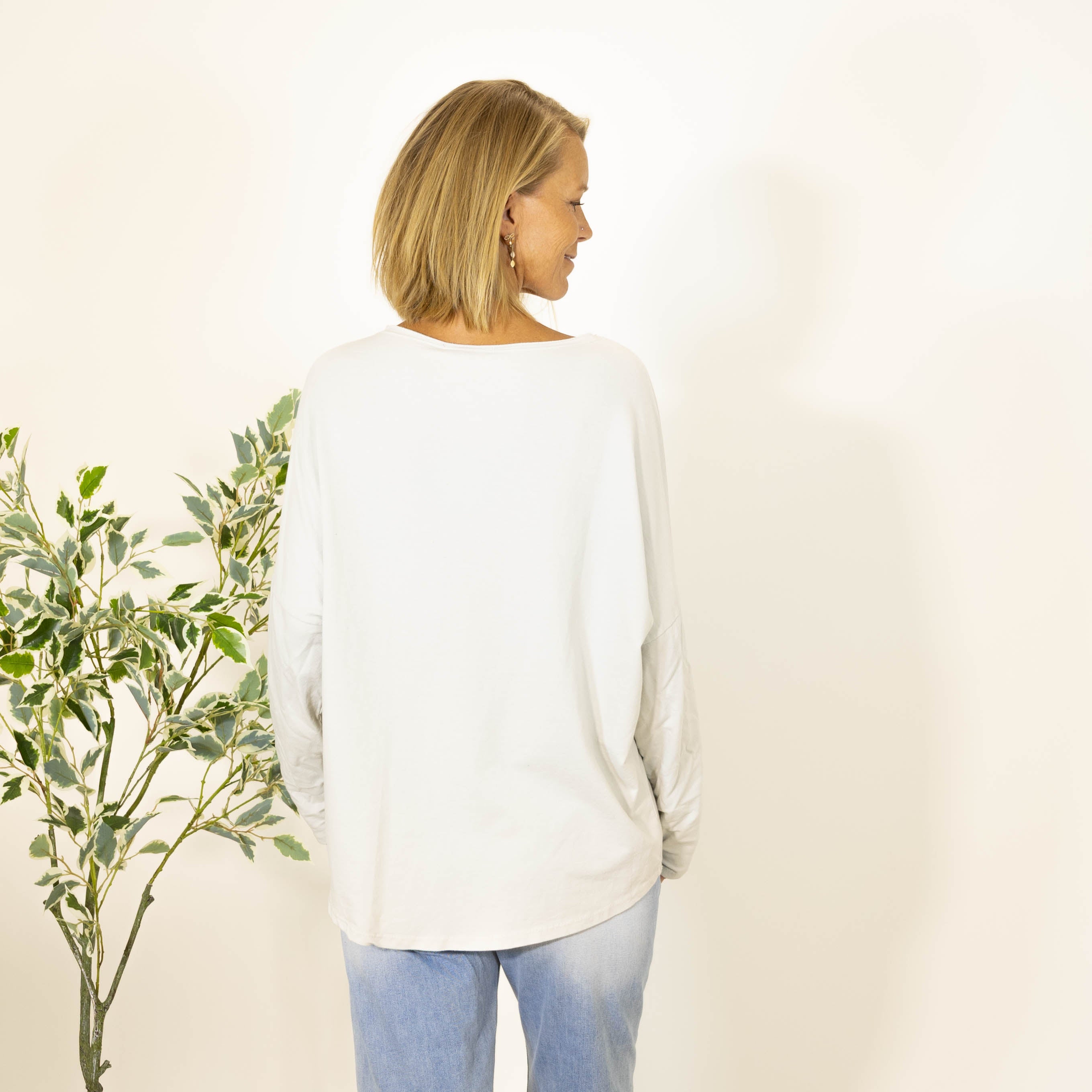 Mattie bomulds sweatshirt, Beige