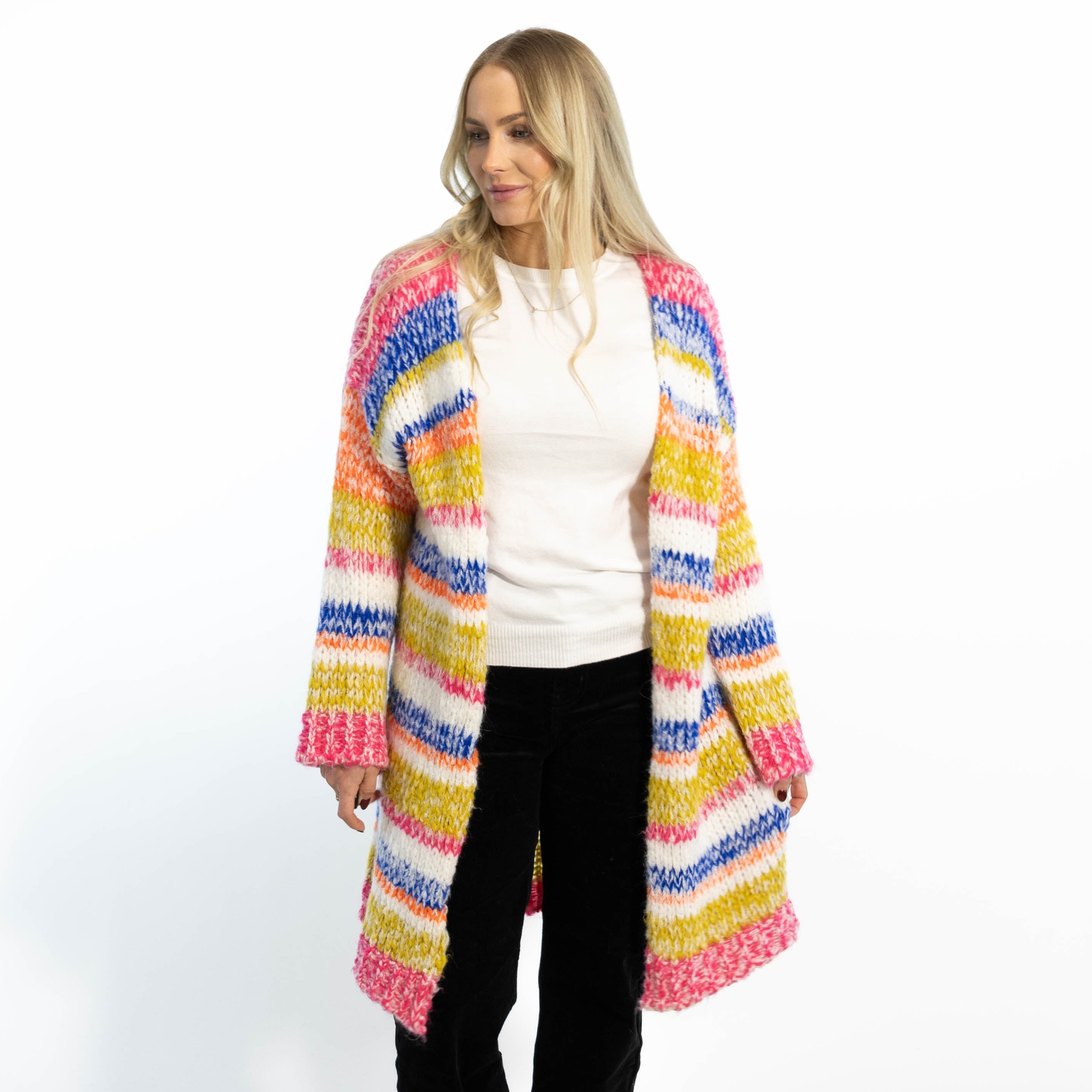 Karina strikcardigan, Pink