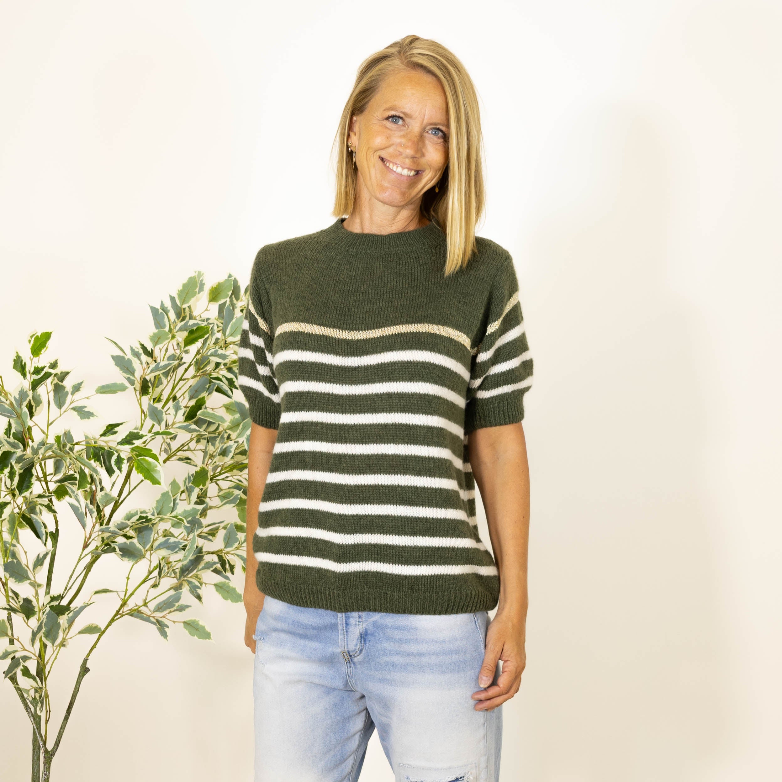 Reggie stribet strik, Khaki