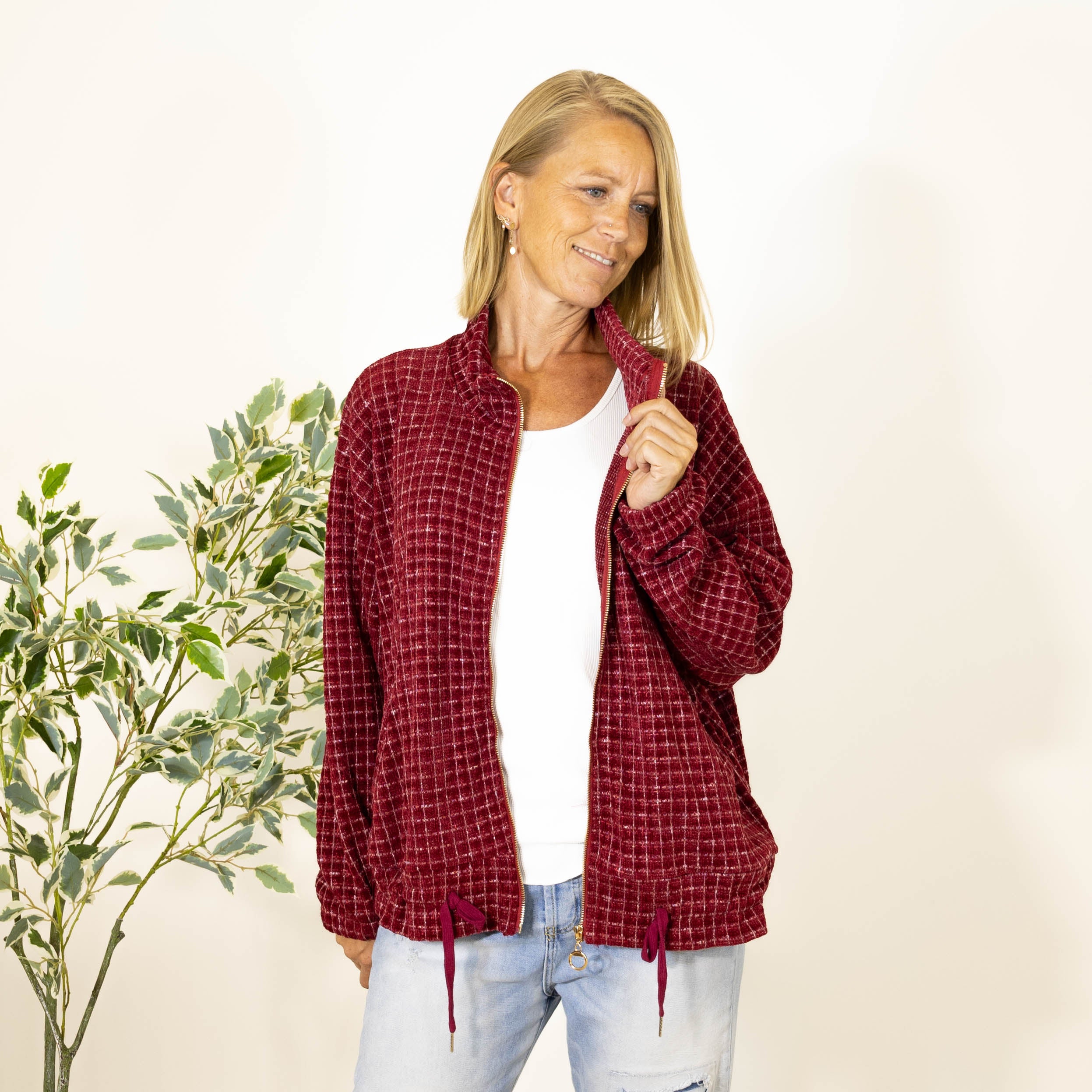 Mercy ternet bomber jakke, Bordeaux