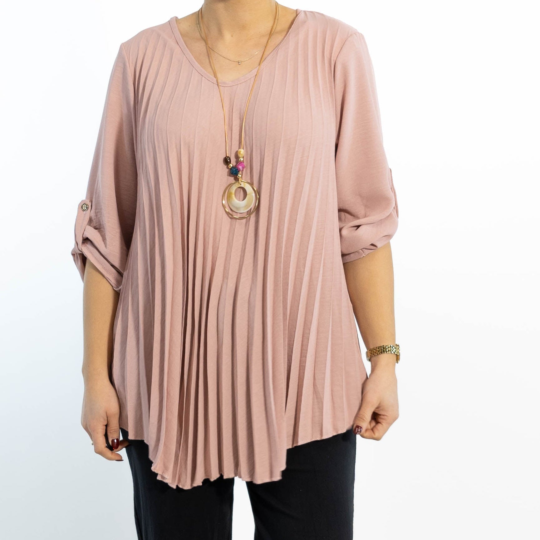 Judy plisse overdel m. kæde, Rosa