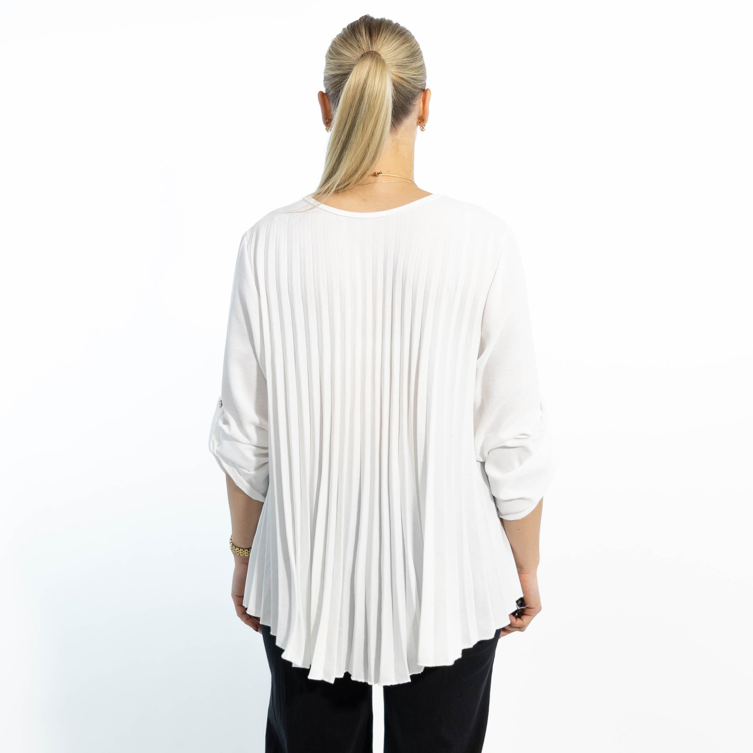 Judy plisse overdel m. kæde, Hvid