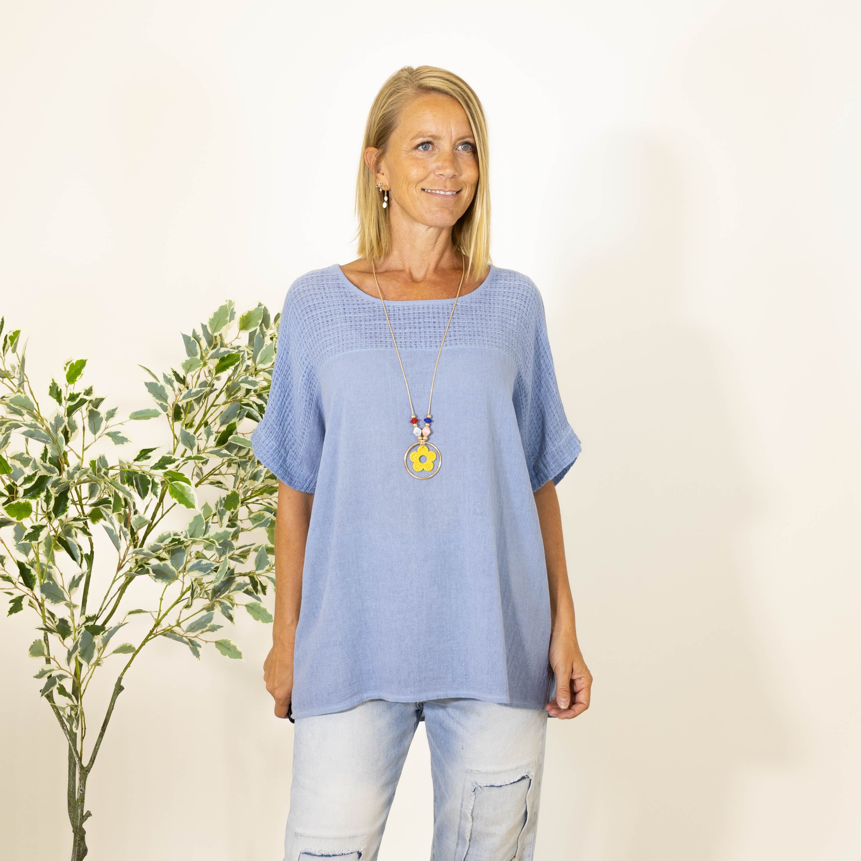 Annabel acid washed overdel, Dueblå