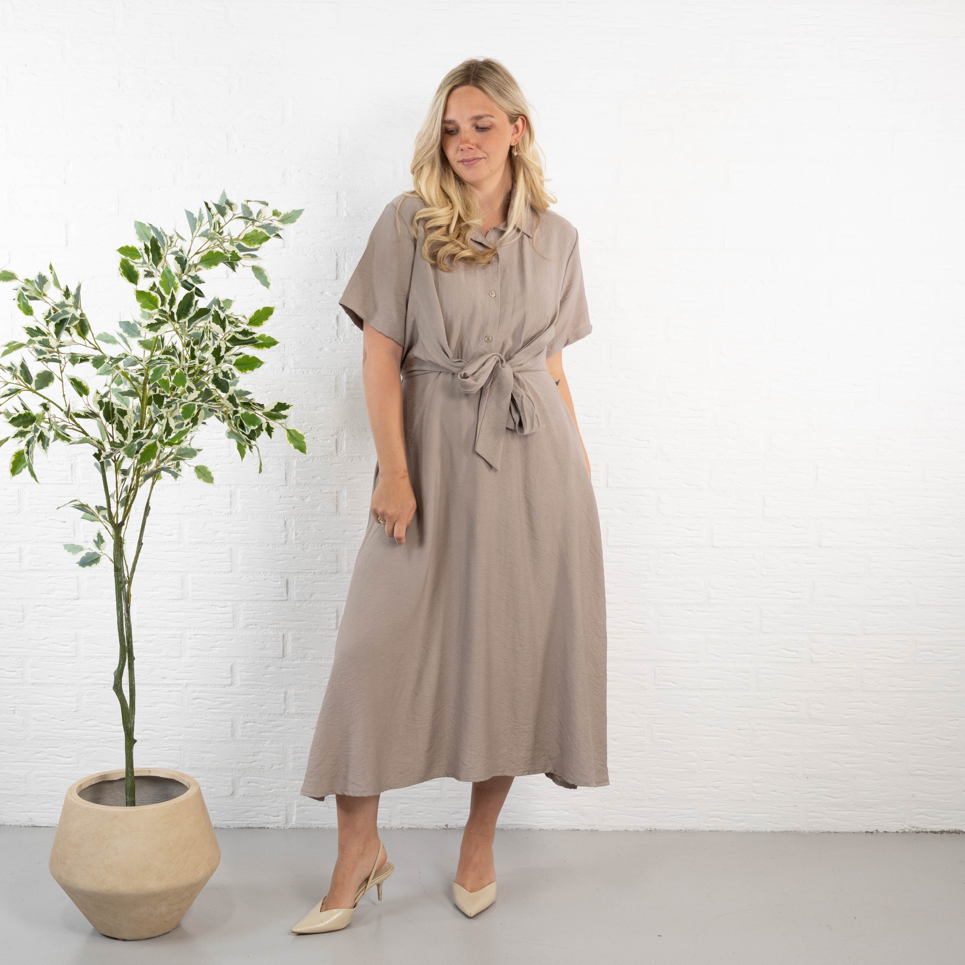 Liberty kjole, Taupe