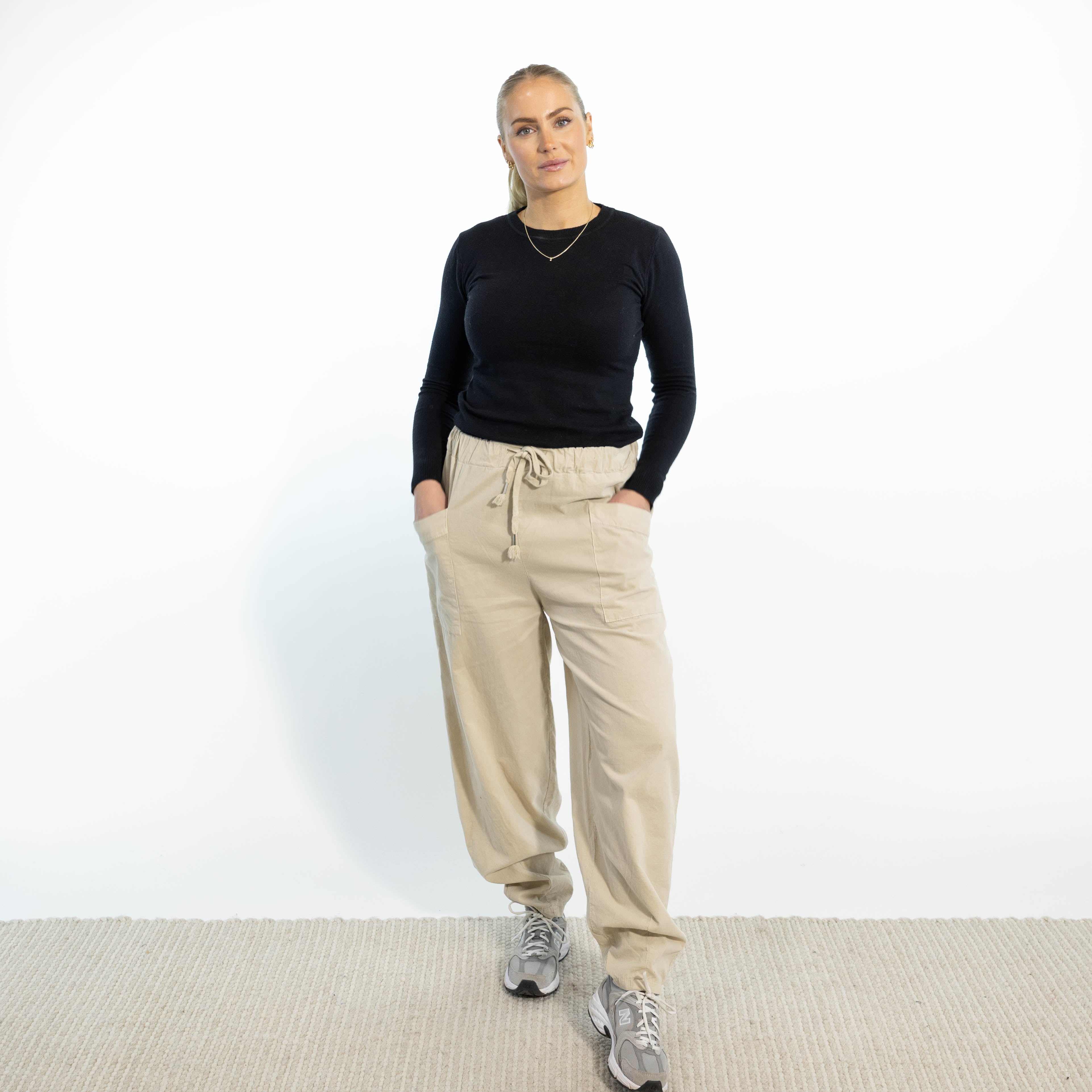 Brenda baggy bukser, Beige