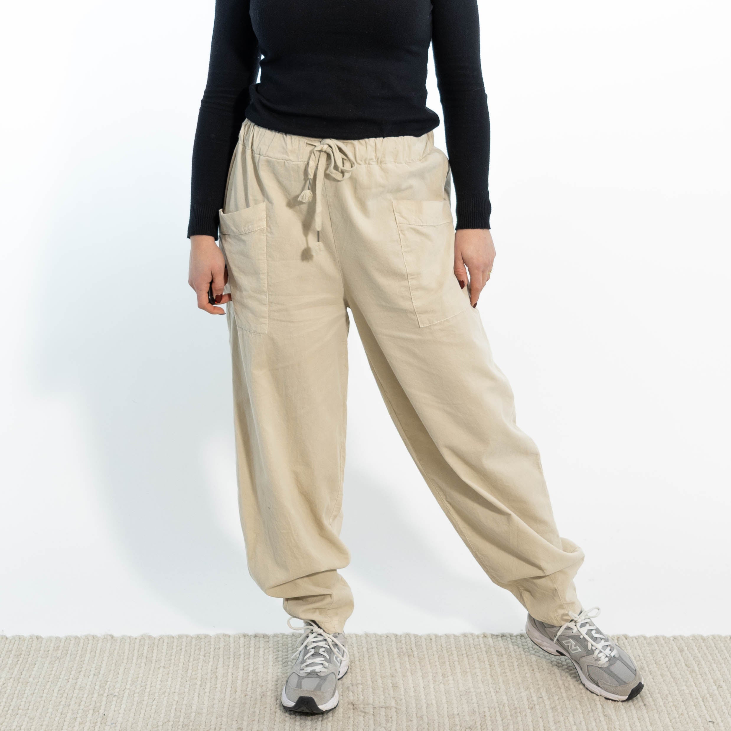 Brenda baggy bukser, Beige