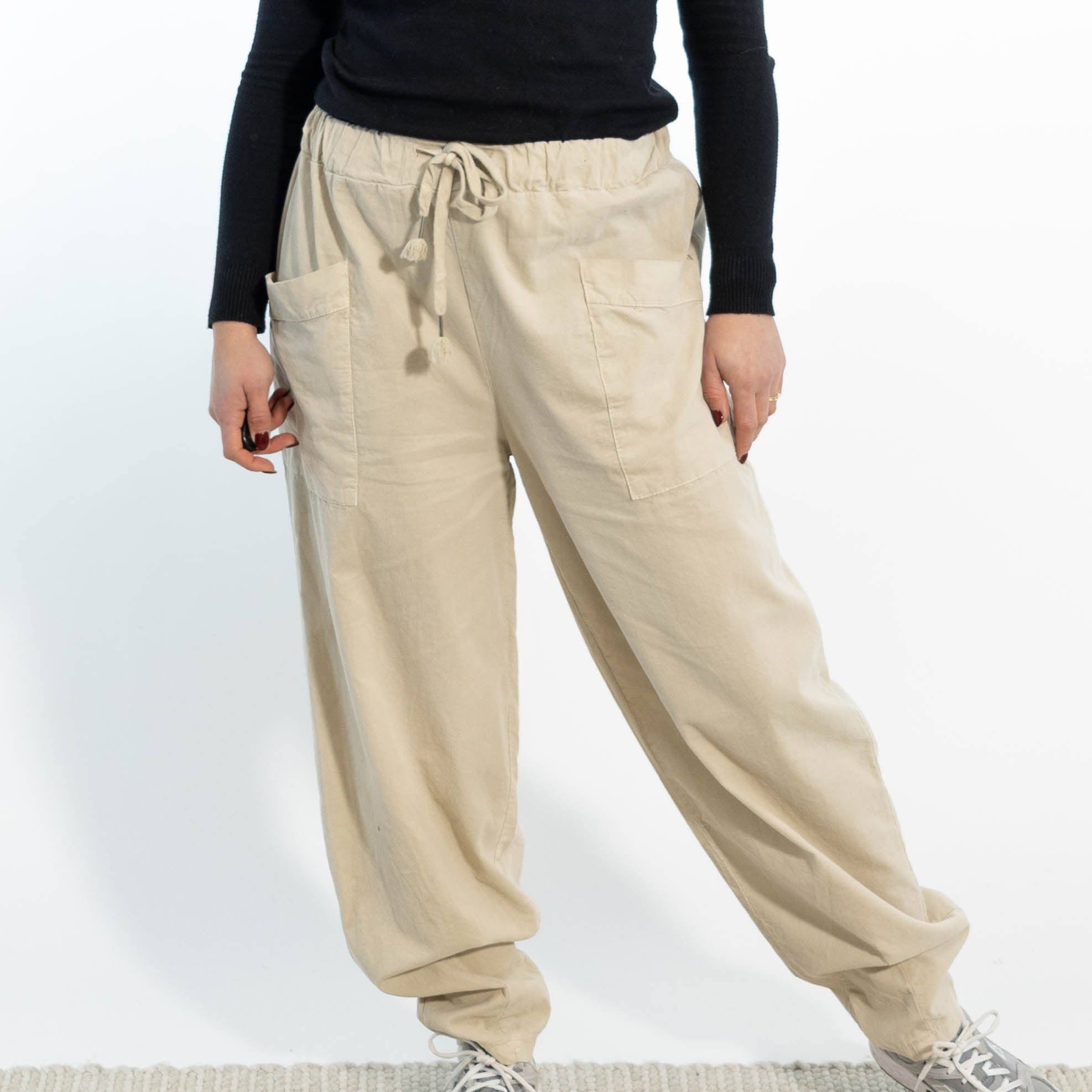 Brenda baggy bukser, Beige