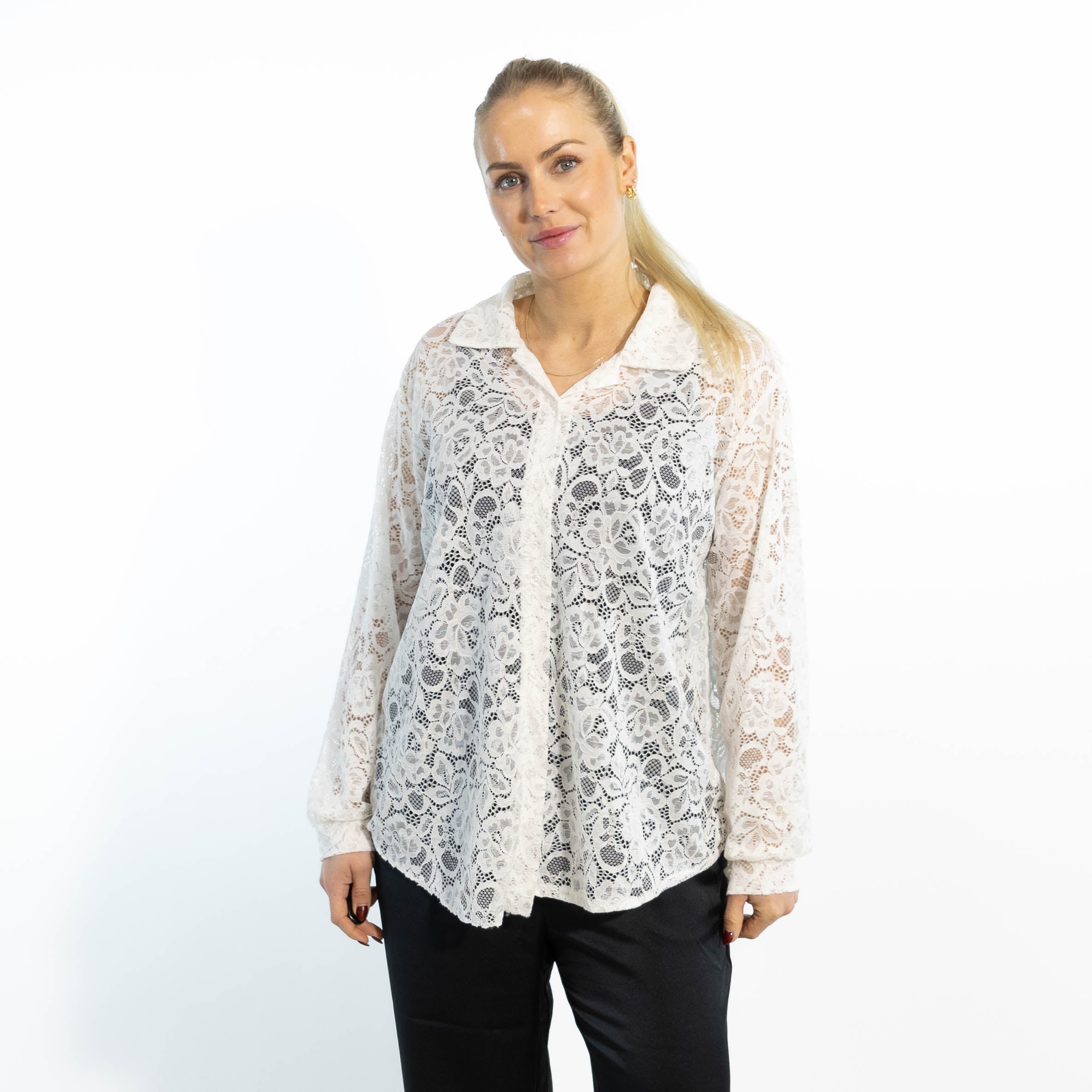 Gunhild chiffon skjorte, Hvid