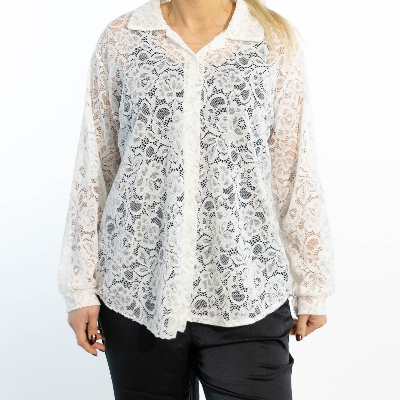 Gunhild chiffon skjorte, Hvid