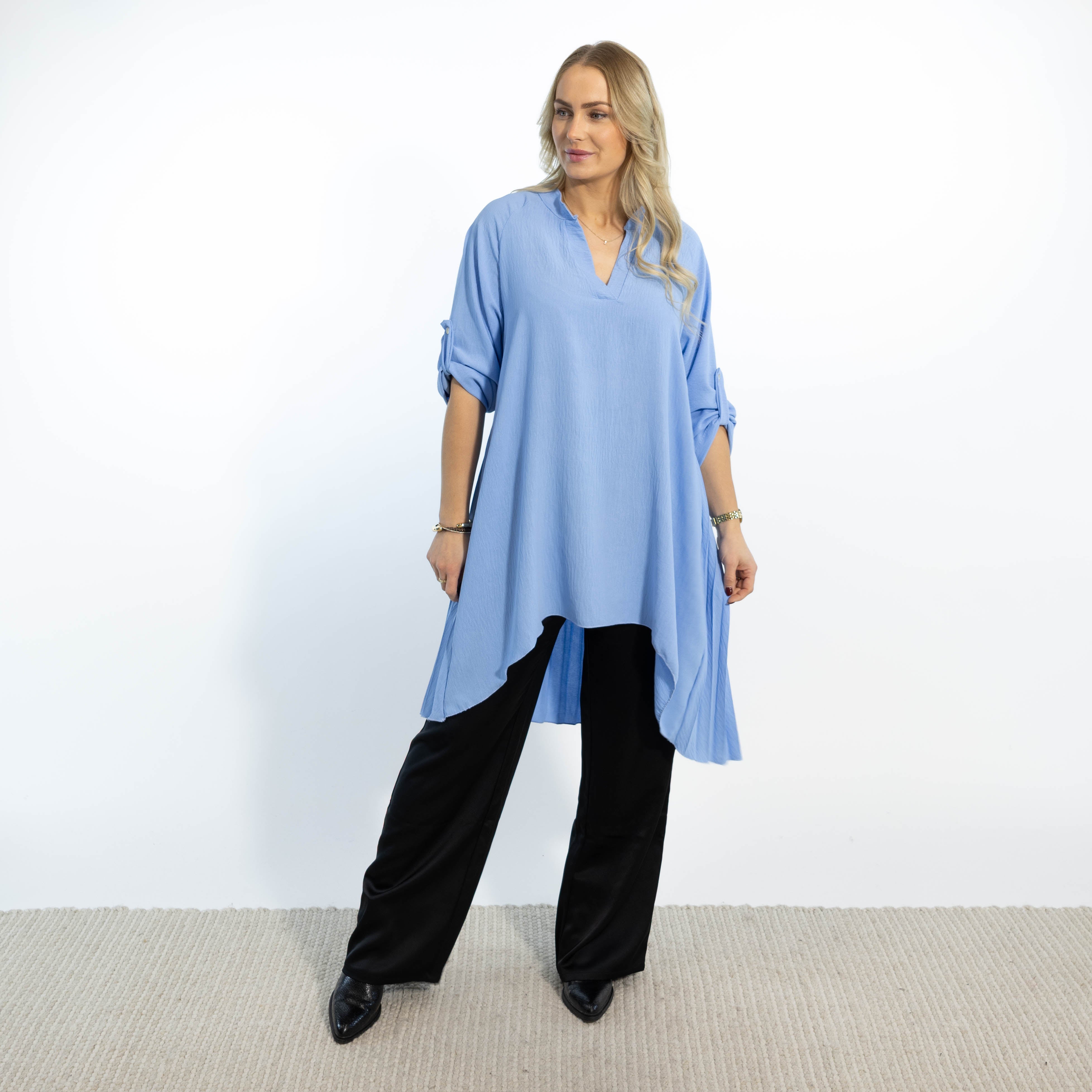 Derry skjorte tunika, Lyseblå