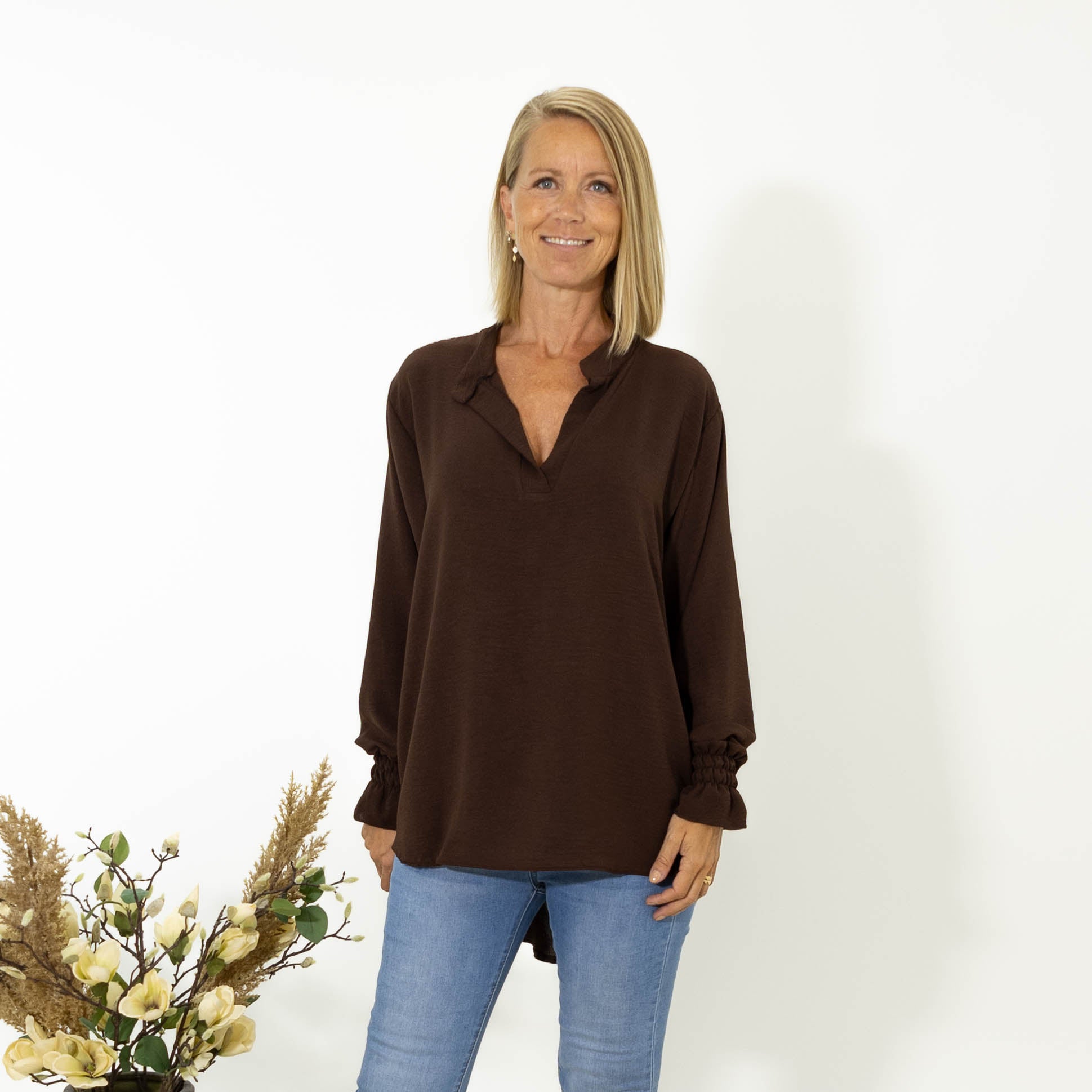 Sina bubble chiffon skjorte, Choko
