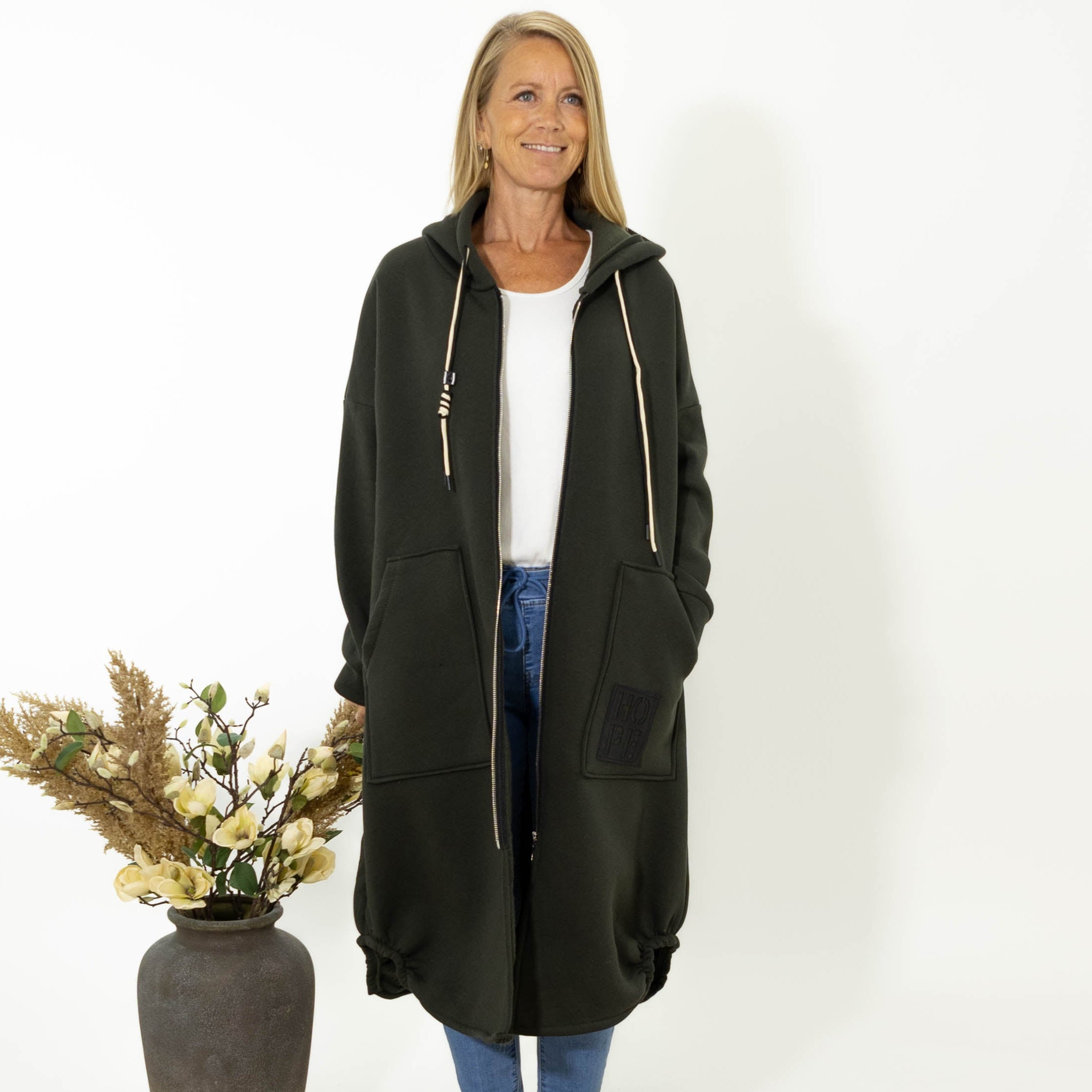 Hope sweatshirt jakke, Khaki