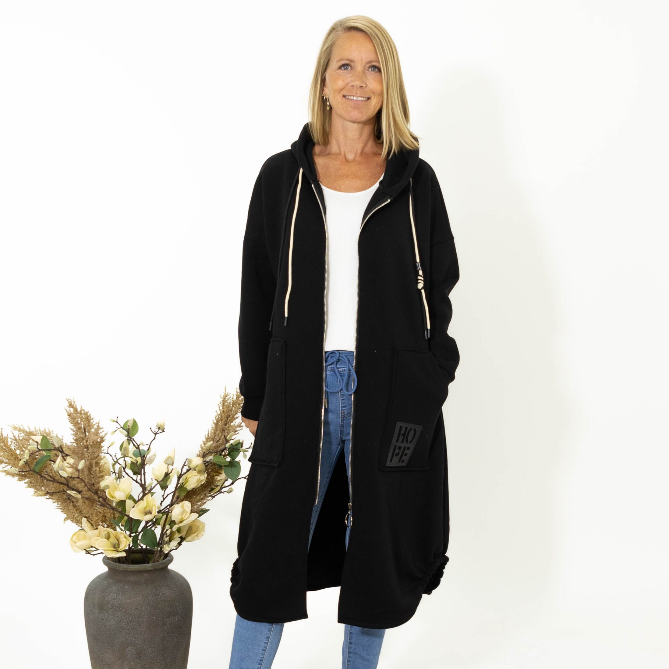 Hope sweatshirt jakke, Sort