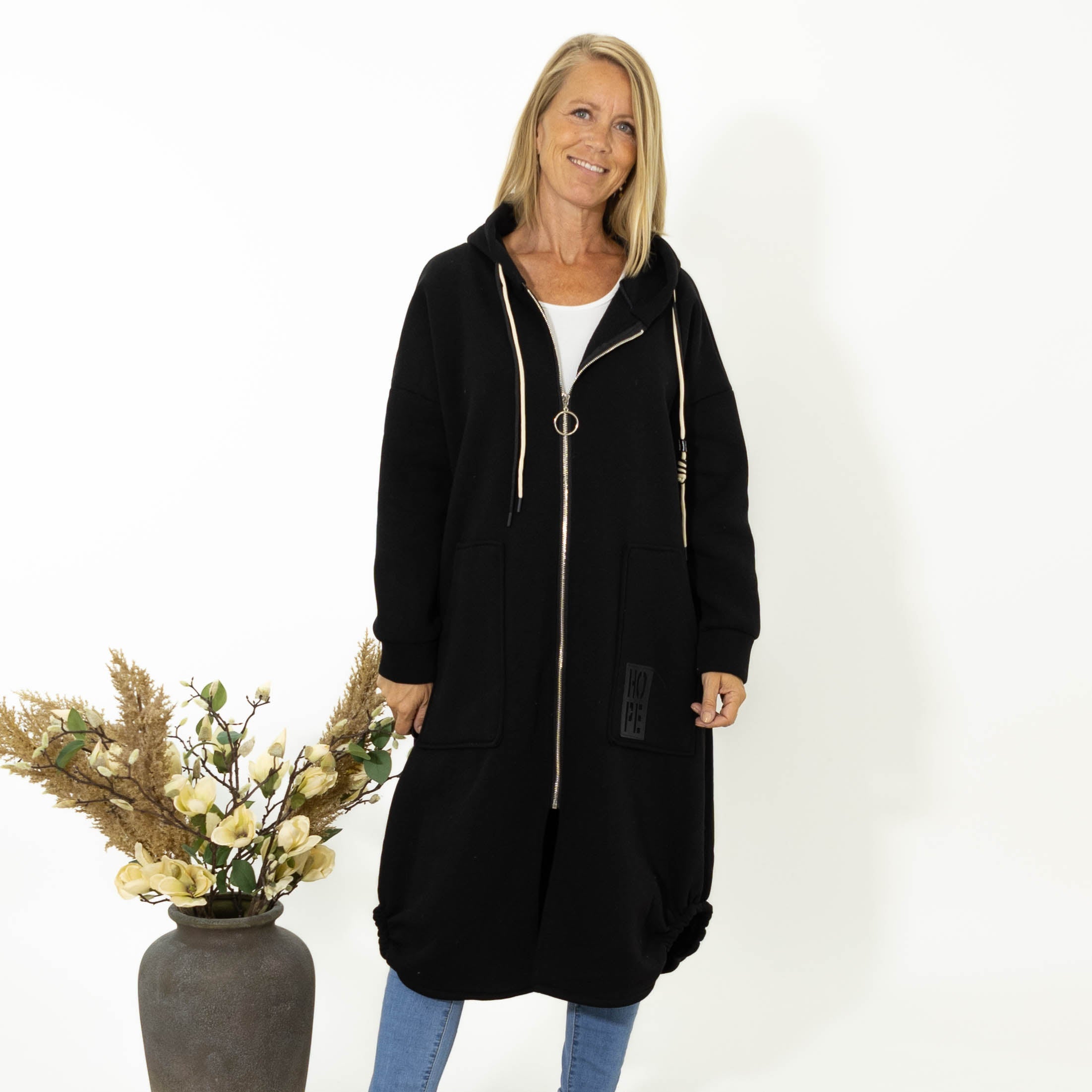 Hope sweatshirt jakke, Sort