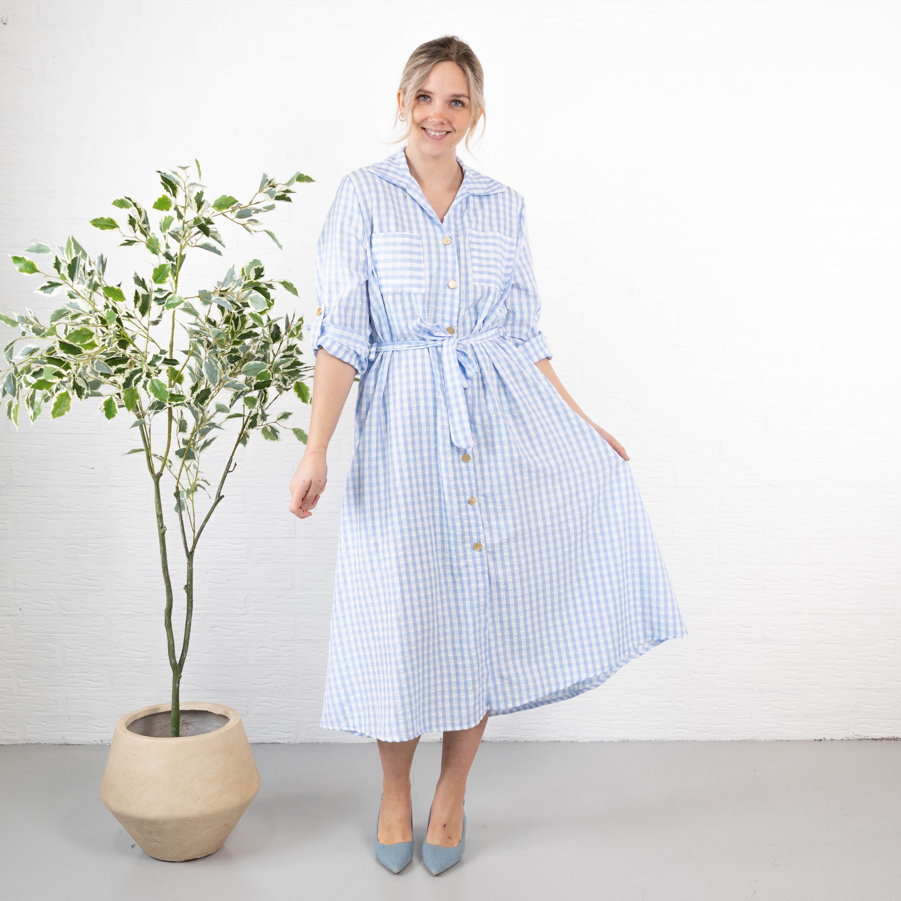 Iowa skjorte/kjole, Lyseblå