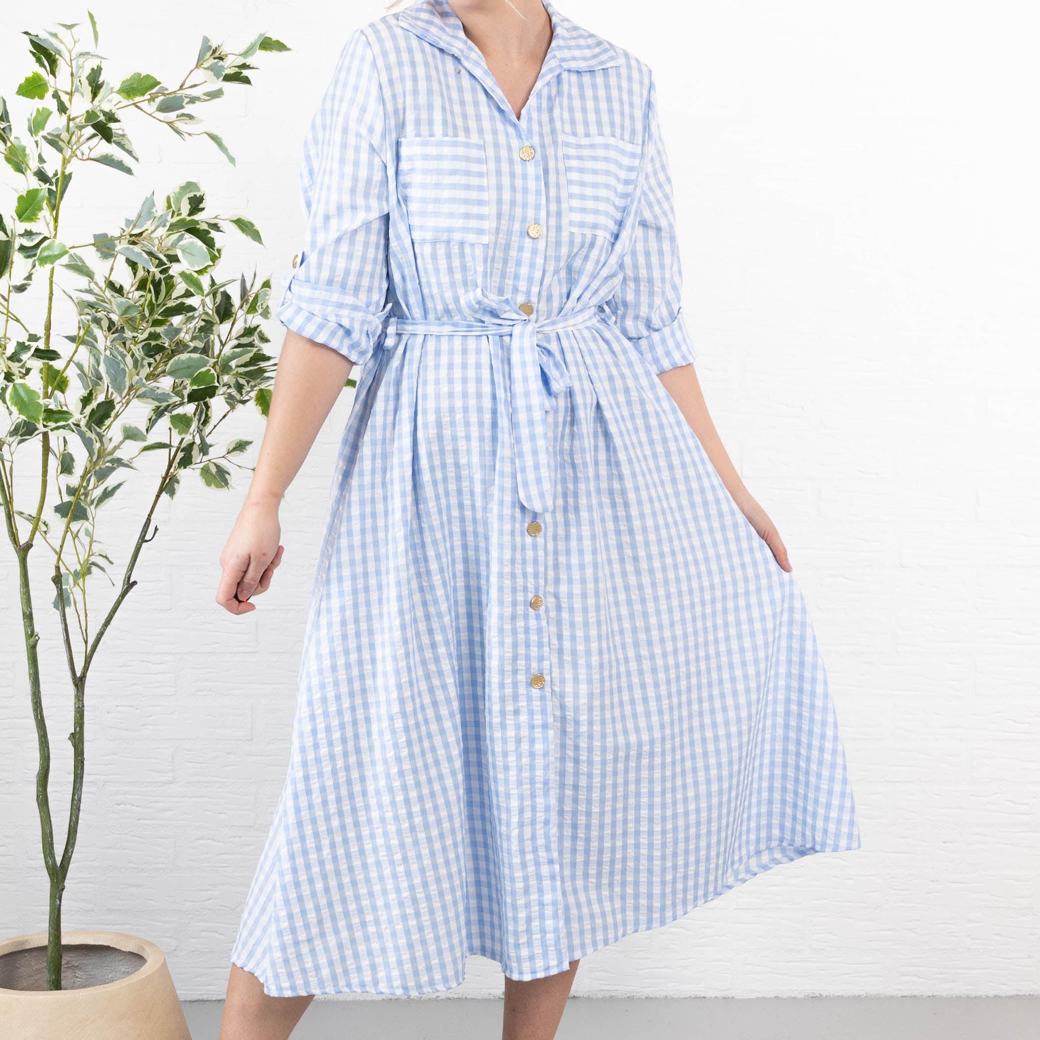 Iowa skjorte/kjole, Lyseblå